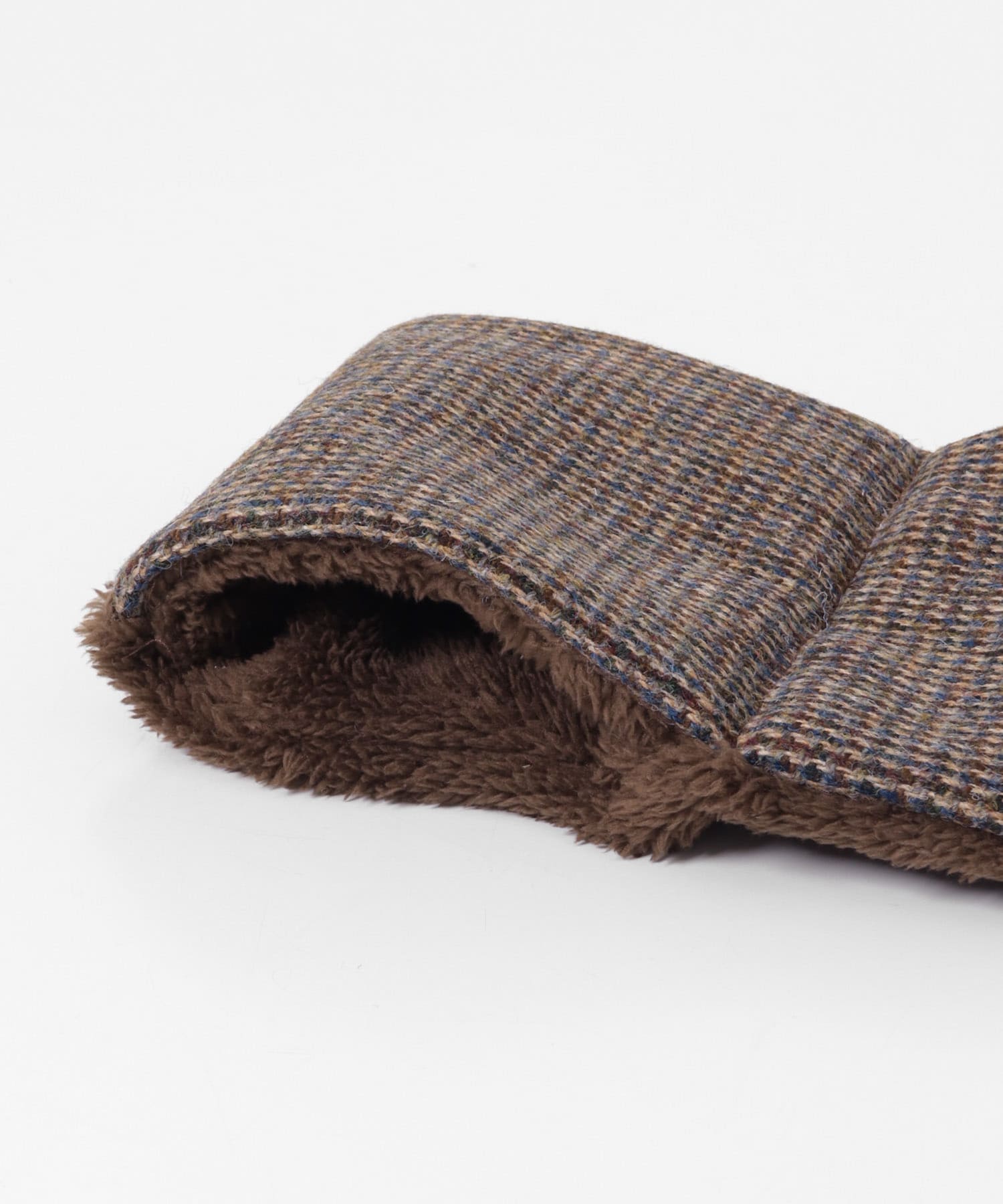 HARRIS TWEED中綿マフラー ブラウン One