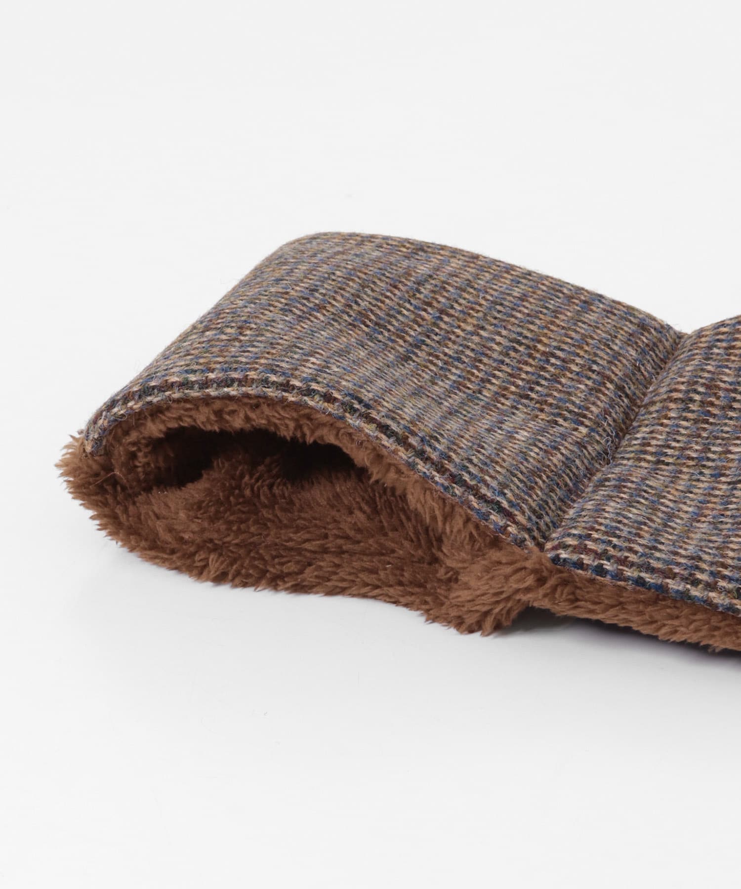 HARRIS TWEED中綿マフラー ブラウン One