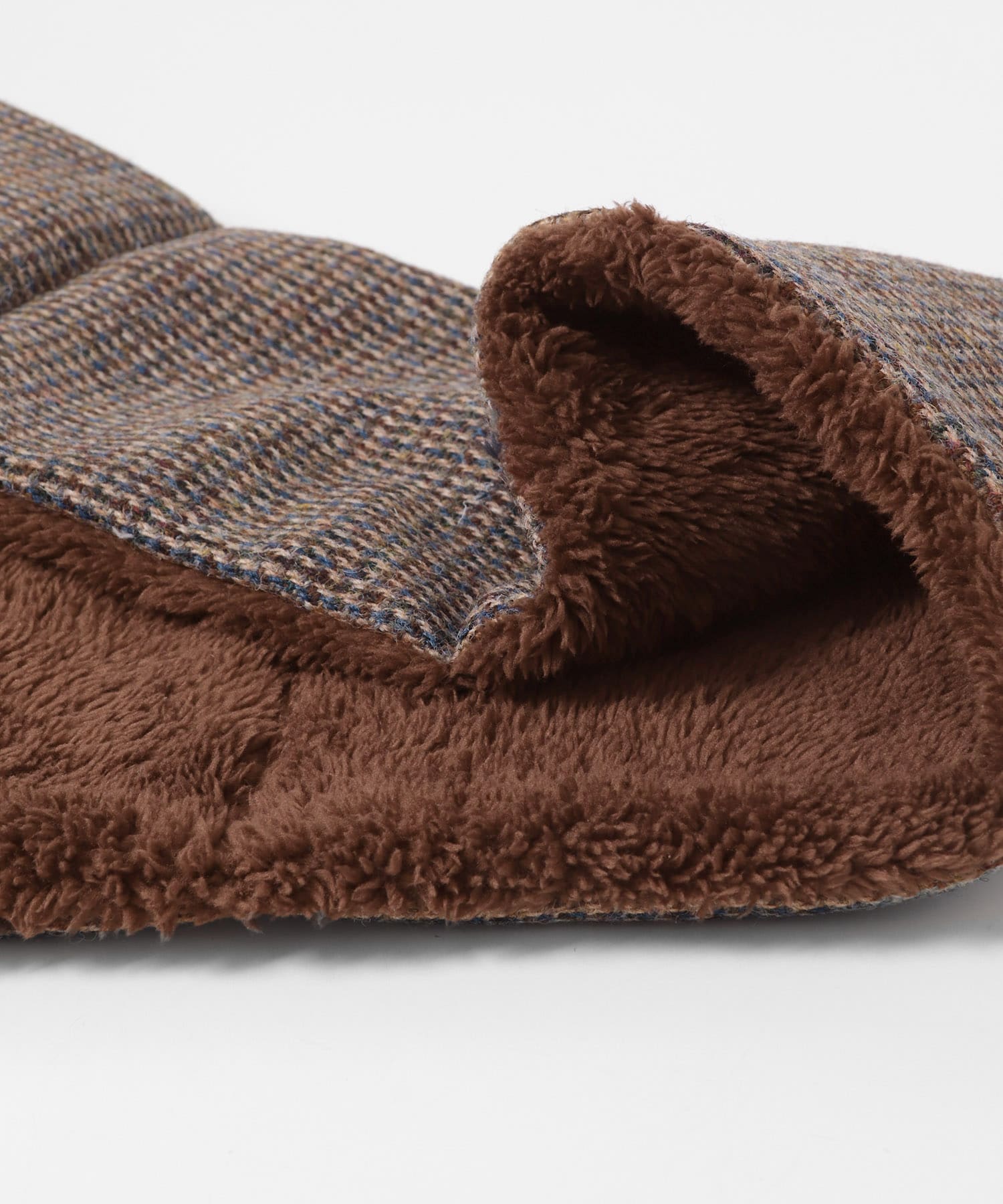 HARRIS TWEED中綿マフラー ブラウン One