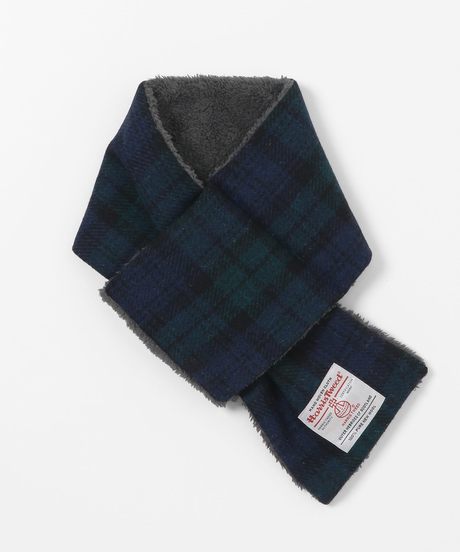 HARRIS TWEED中綿マフラー ネイビー One