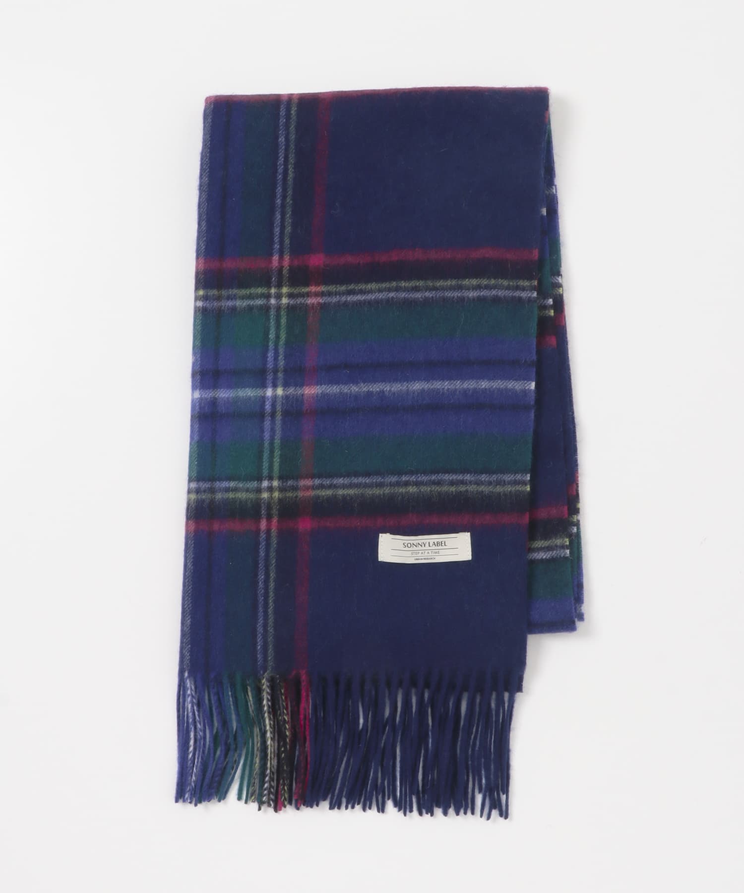 ウールカシミヤチェックワイドマフラー