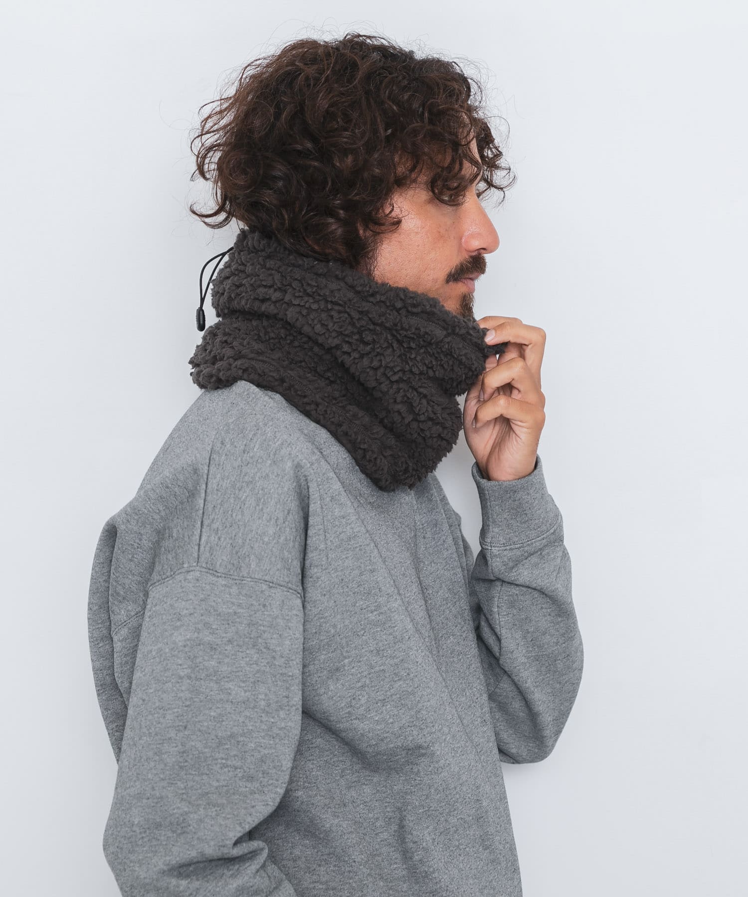 OOPS　ボアネックウォーマー チャコール One