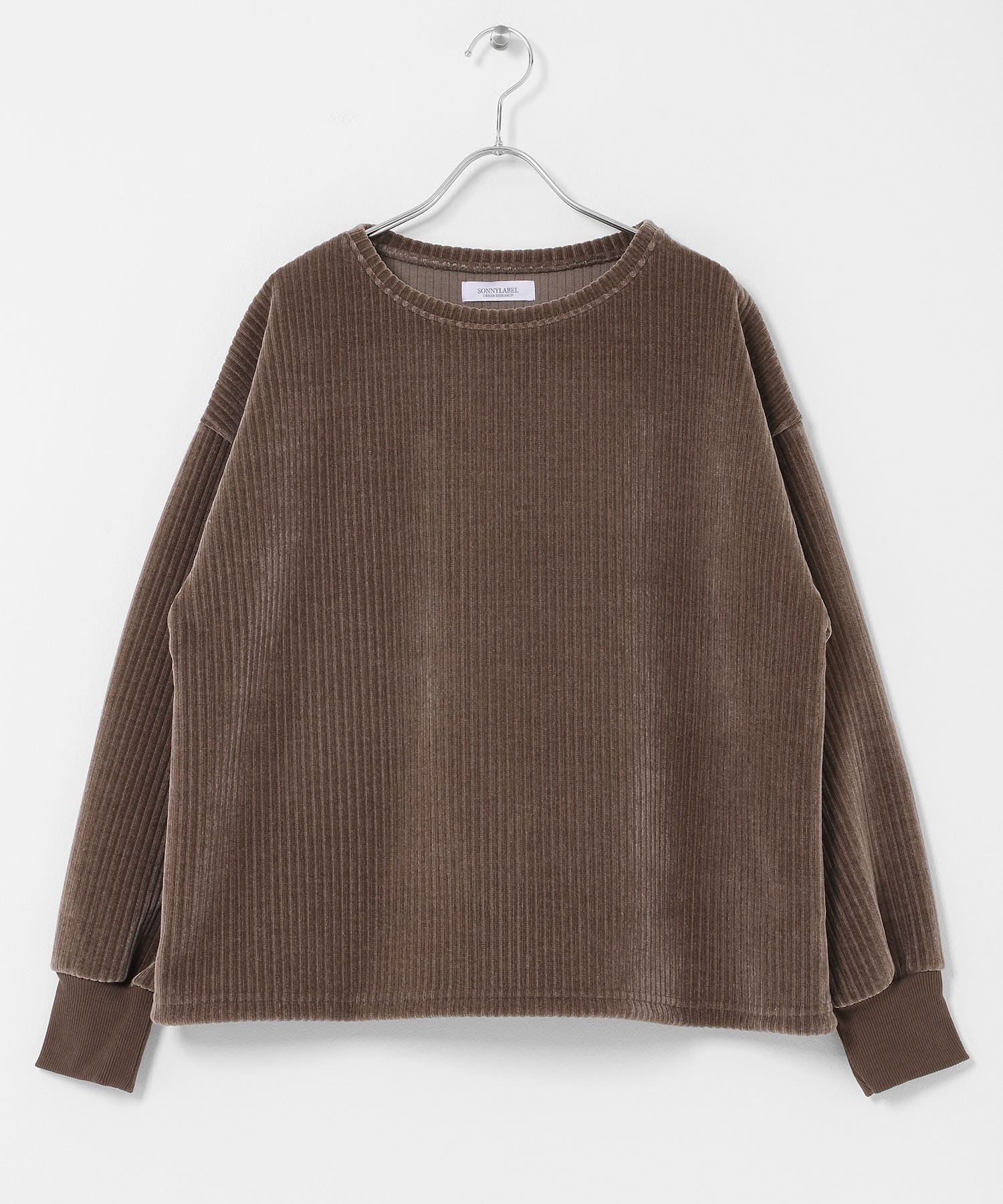 モールコーデュロイドロストプルオーバー ブラウン Free