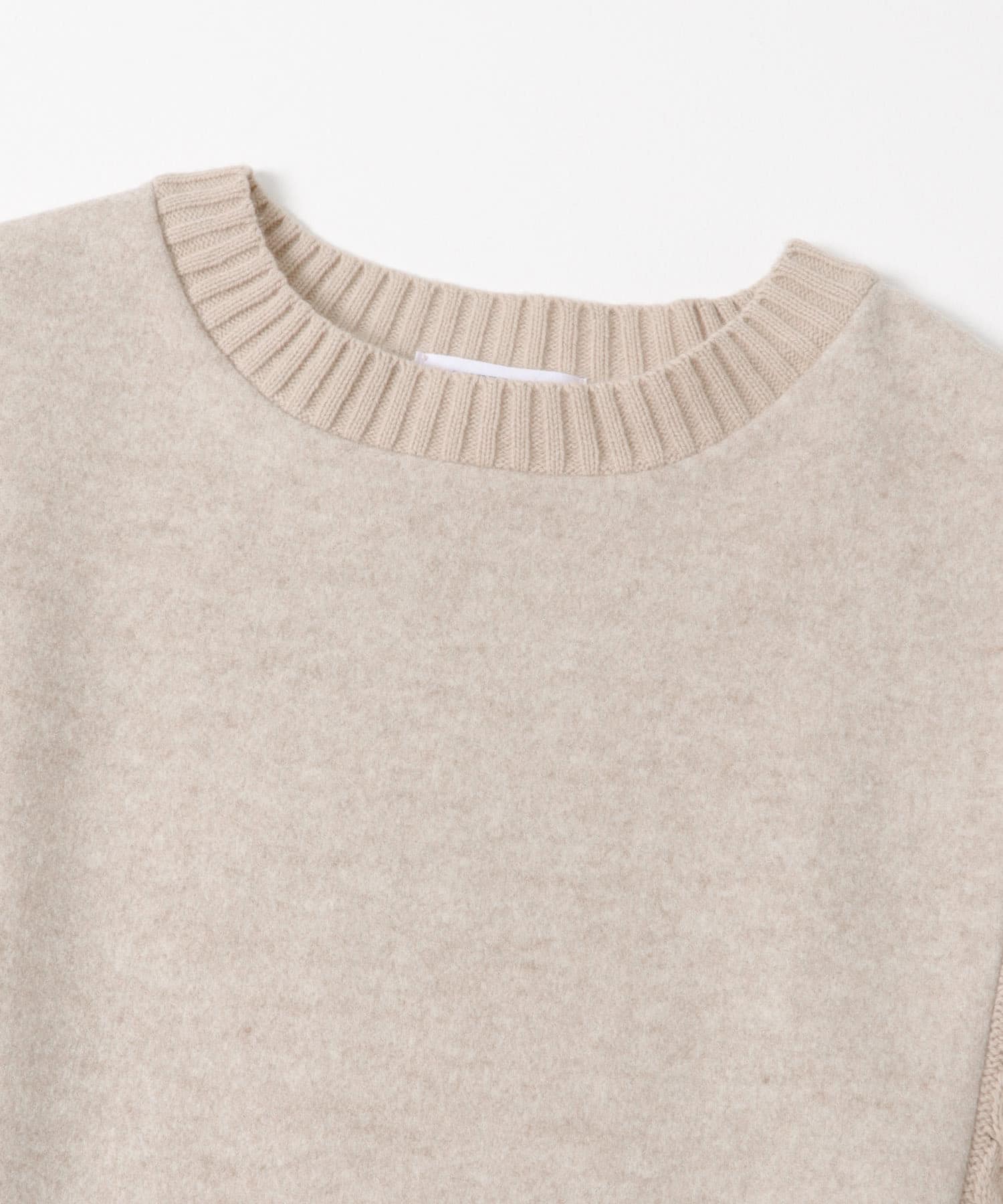 ケーブル切替メルトンジャージプルオーバー ベージュ Free