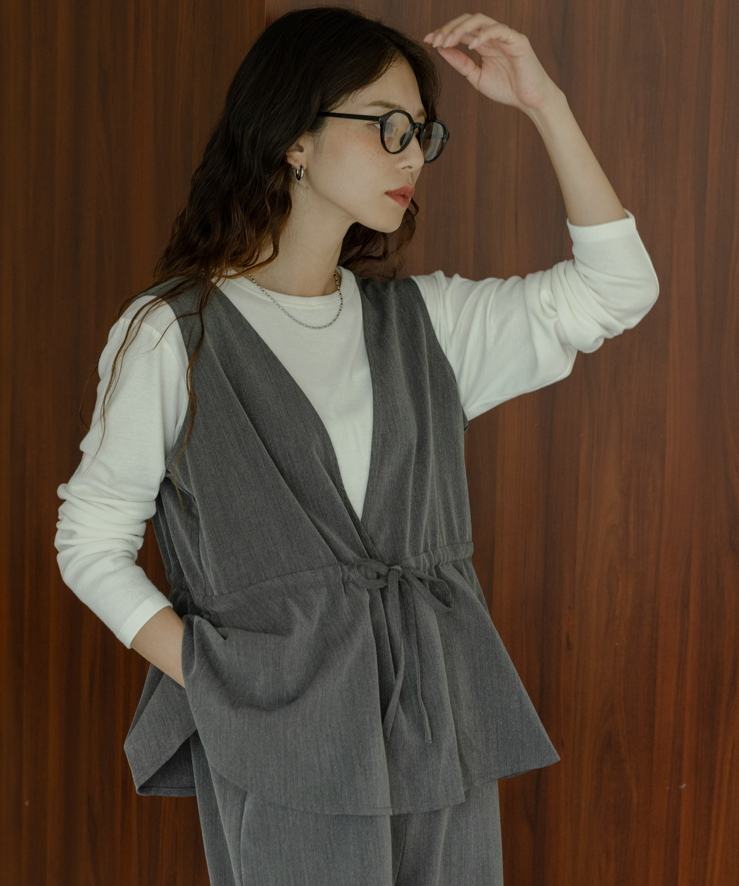 『UR TECH』蓄熱ベーシックロングTシャツ