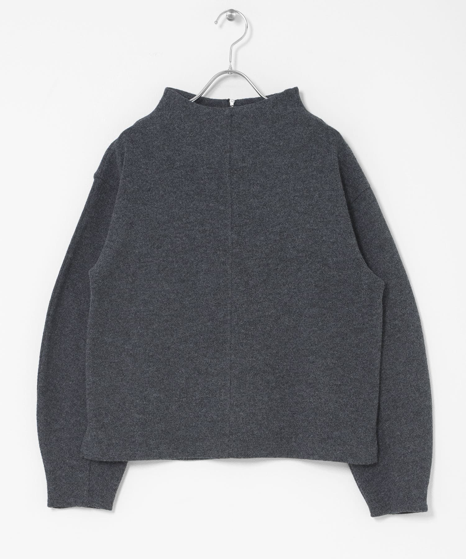 ジャージーボトルネックプルオーバー チャコール Free