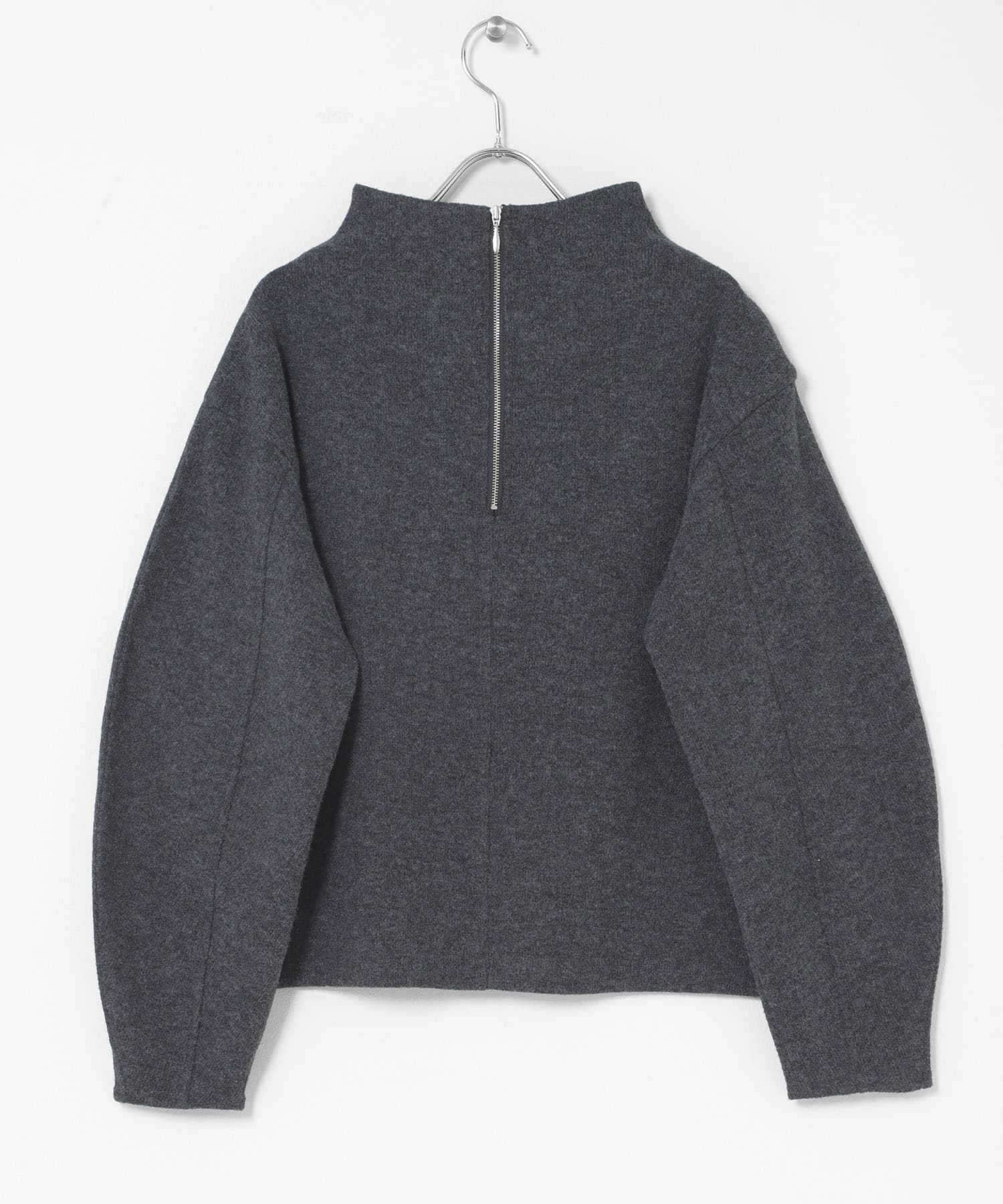 ジャージーボトルネックプルオーバー チャコール Free