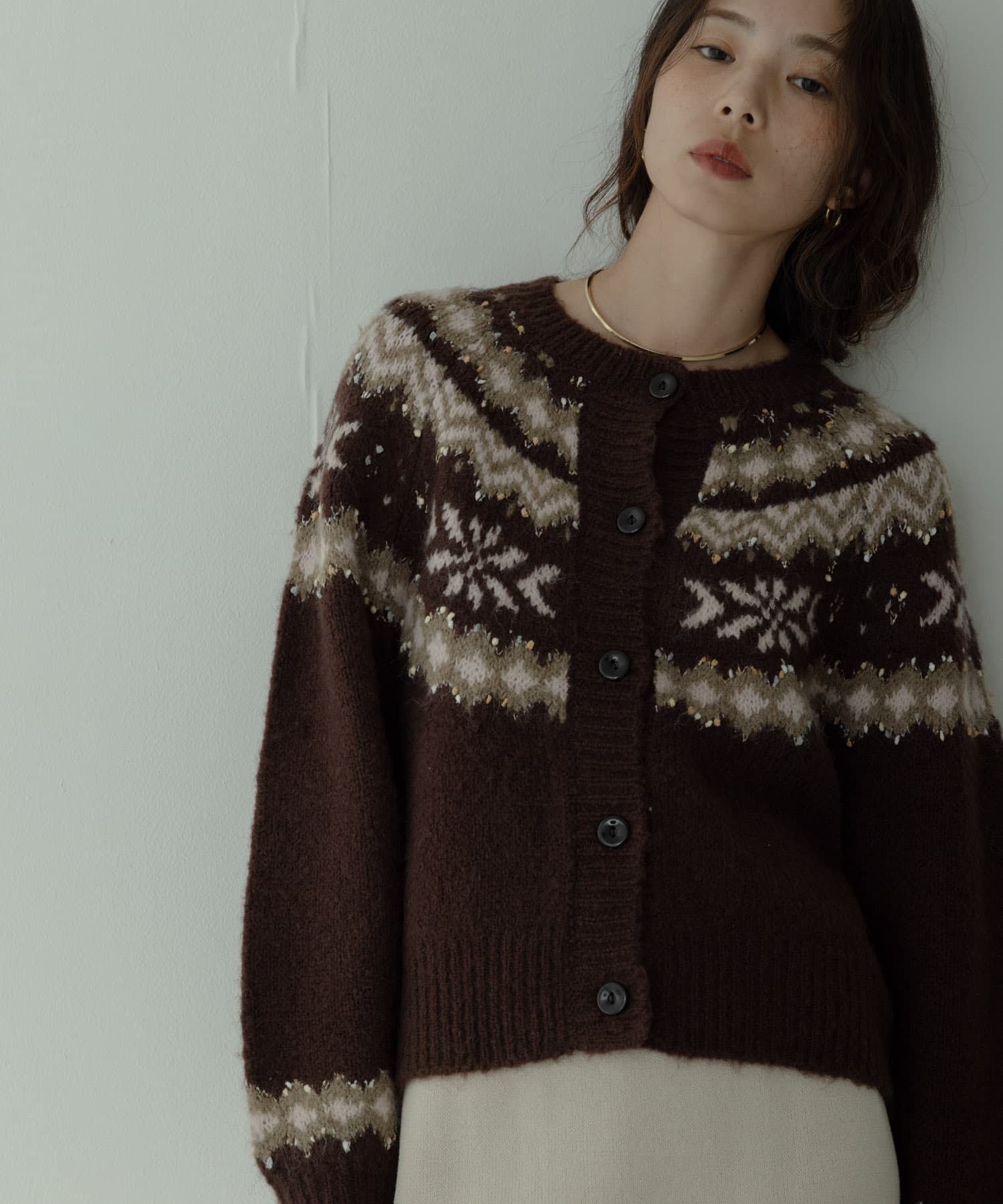 求心柄ニットカーディガン