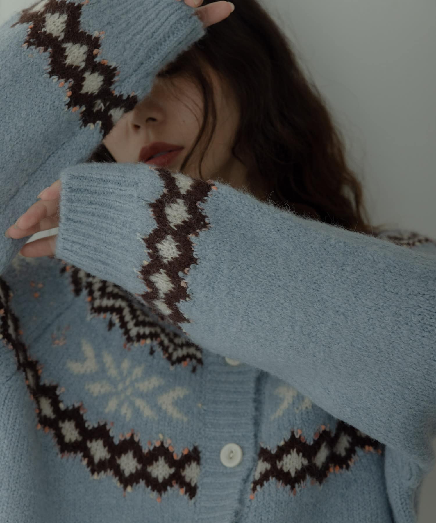 求心柄ニットカーディガン