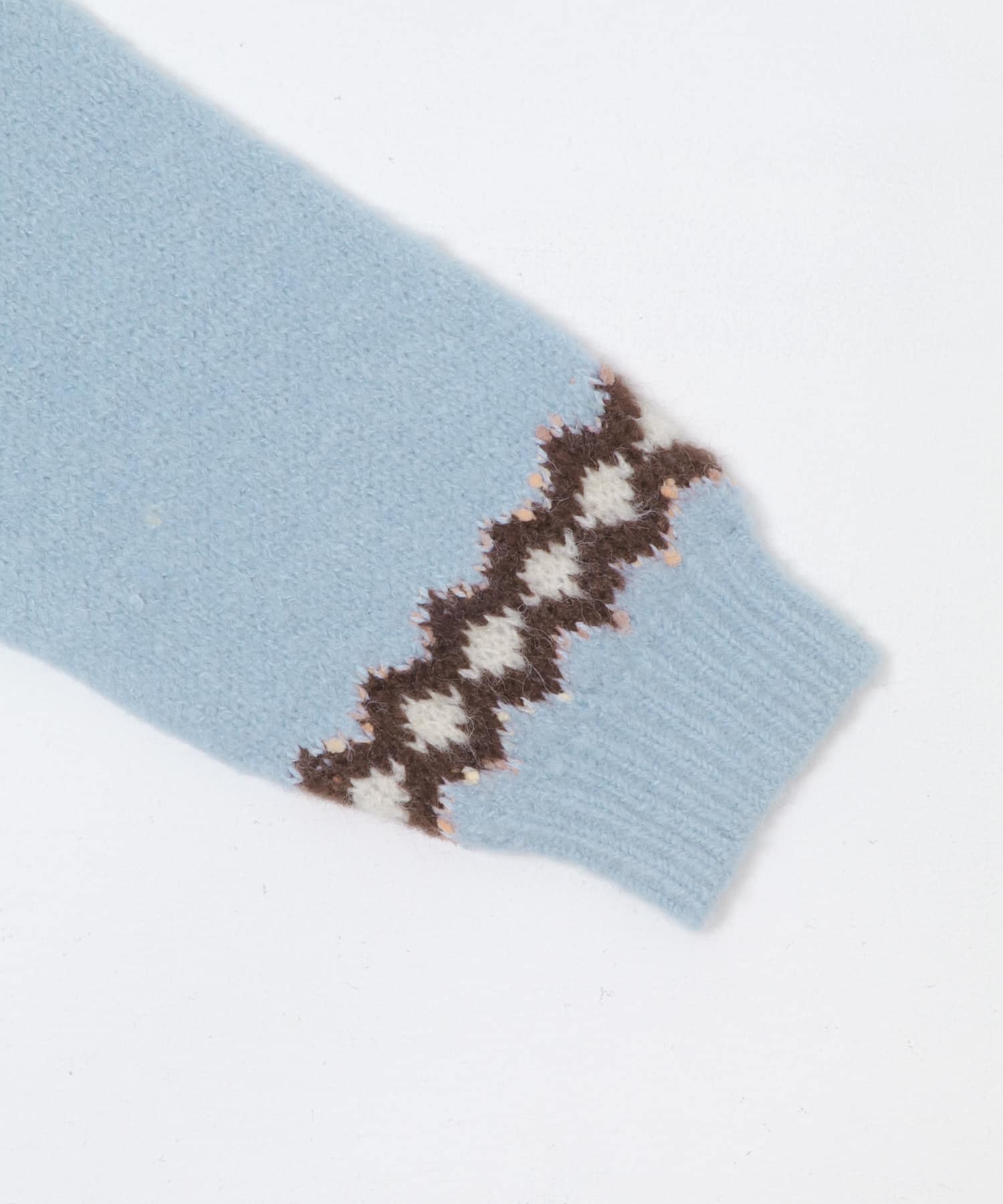 求心柄ニットカーディガン ブルー Free