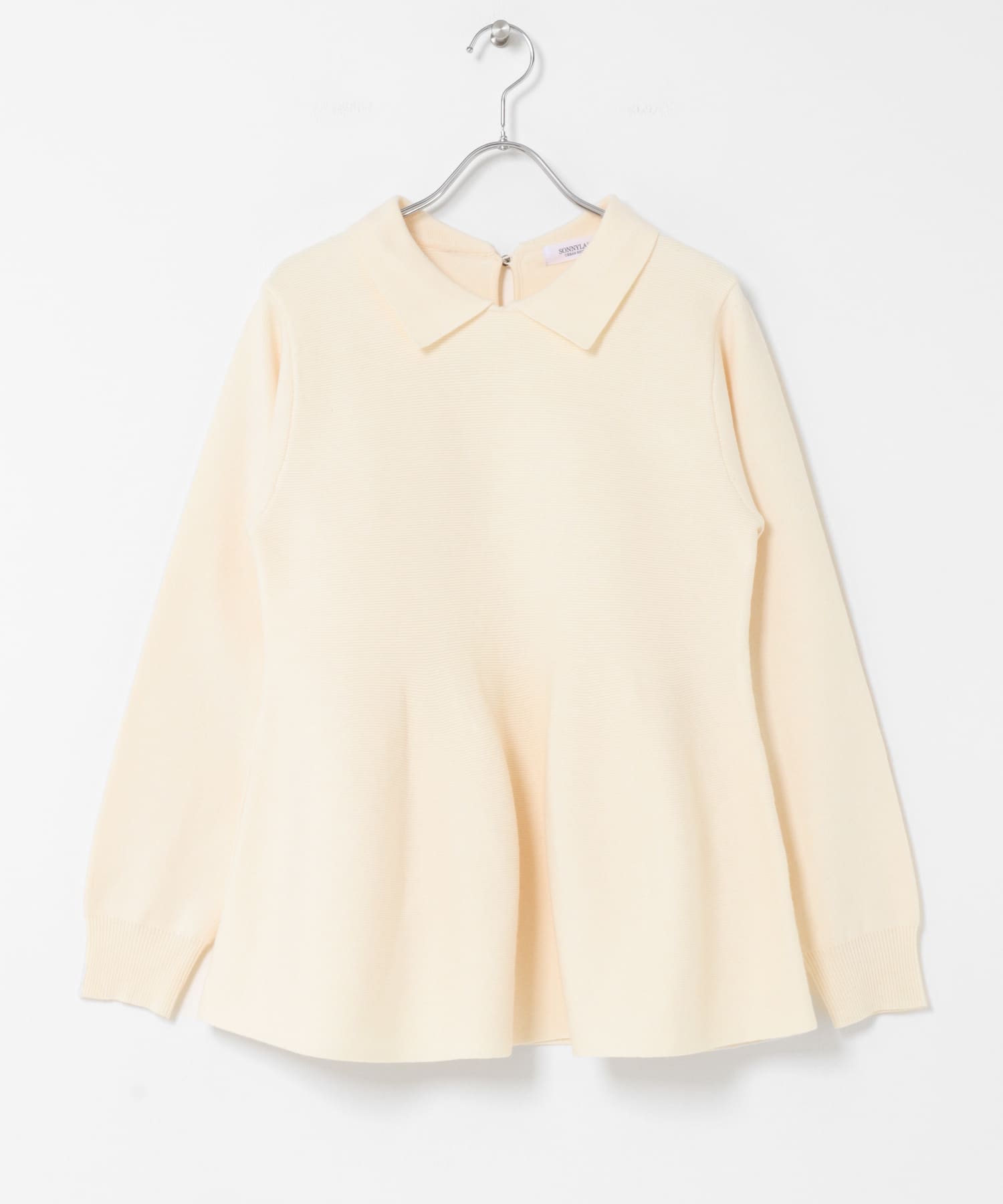 『WEB限定』襟付きペプラムニットプルオーバー オフ Free