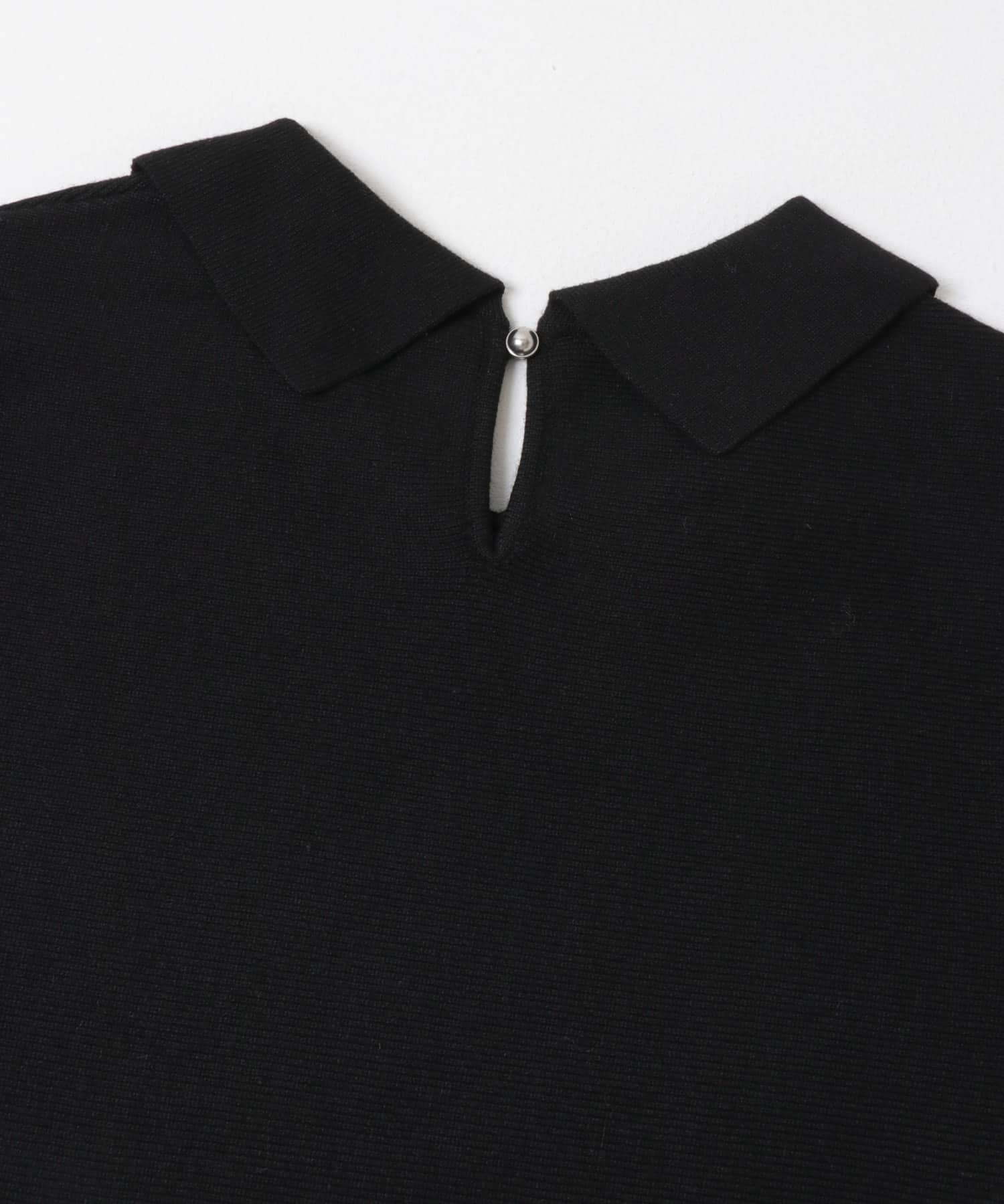 『WEB限定』襟付きペプラムニットプルオーバー ブラック Free