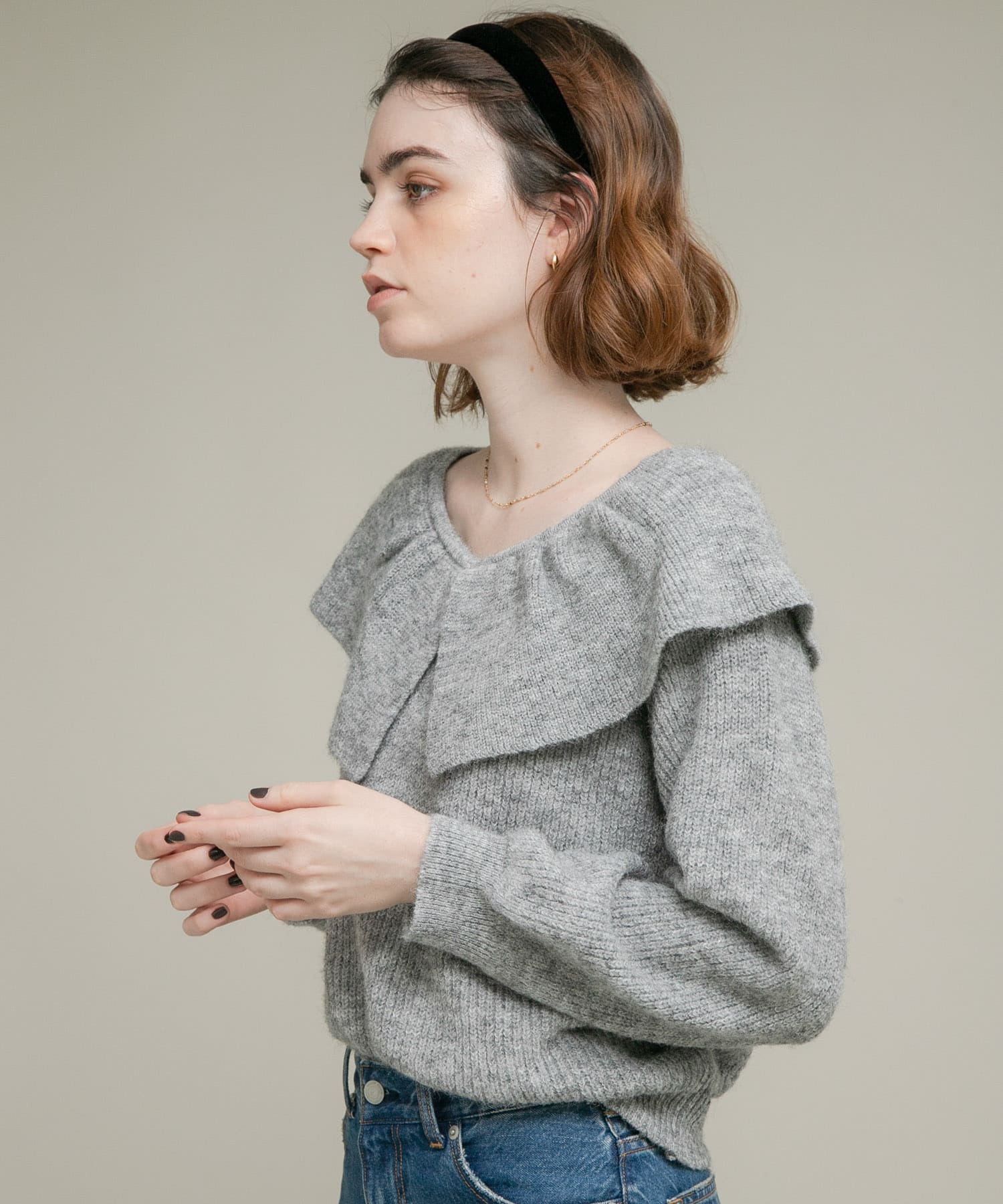 WEB限定』フリルカラーアゼニット(Free グレー): トップス｜URBAN