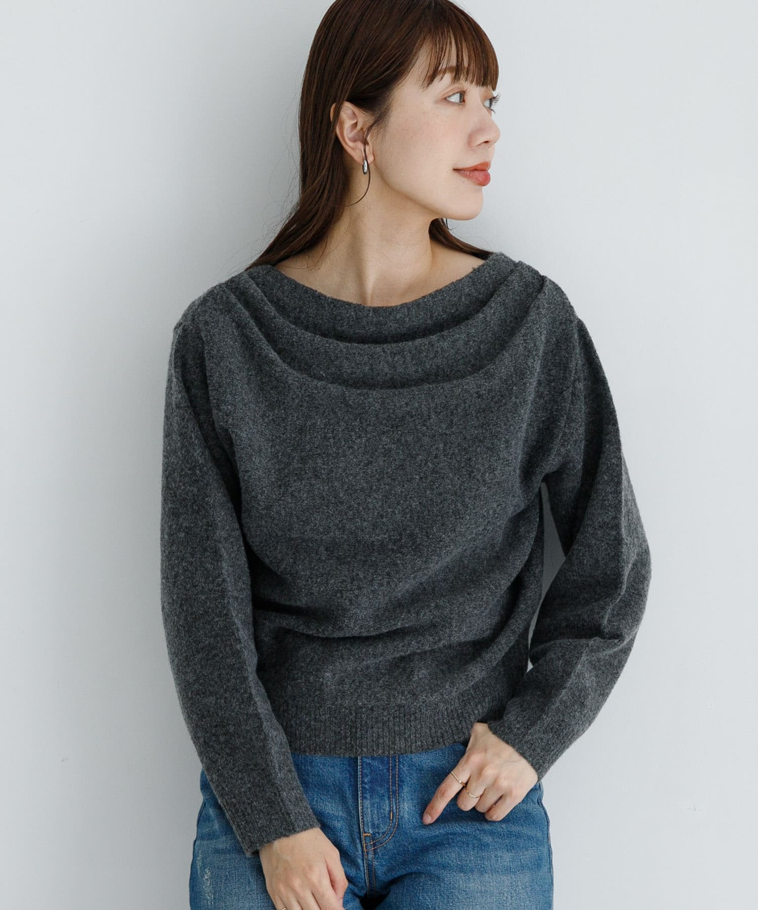 『WEB限定』ドレープニットプルオーバー