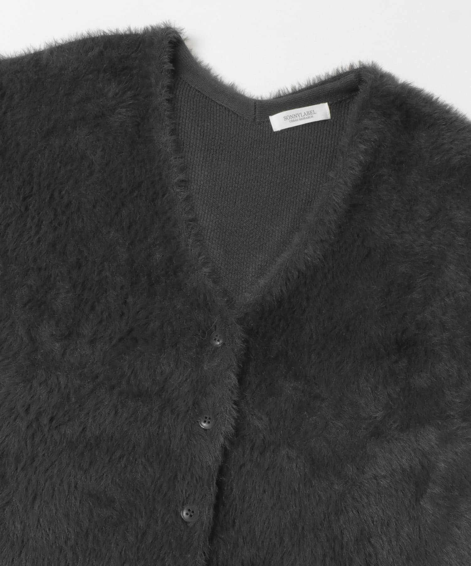 フェザーダブルフェイスカーディガン チャコール FREE