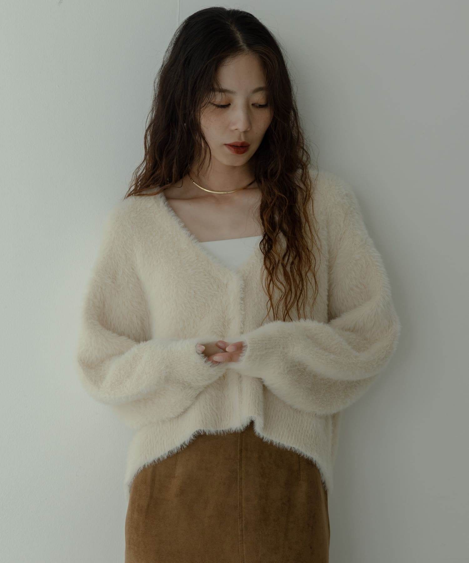 フェザーダブルフェイスカーディガン