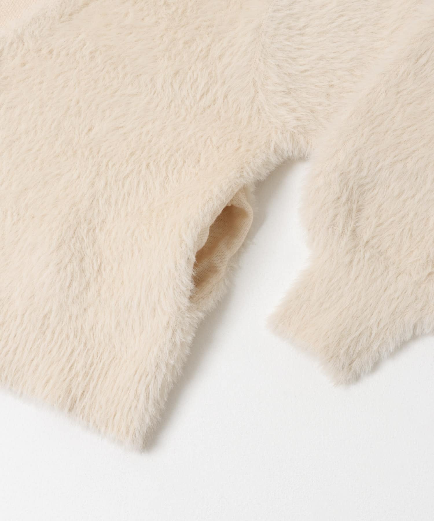 フェザーダブルフェイスカーディガン アイボリー FREE