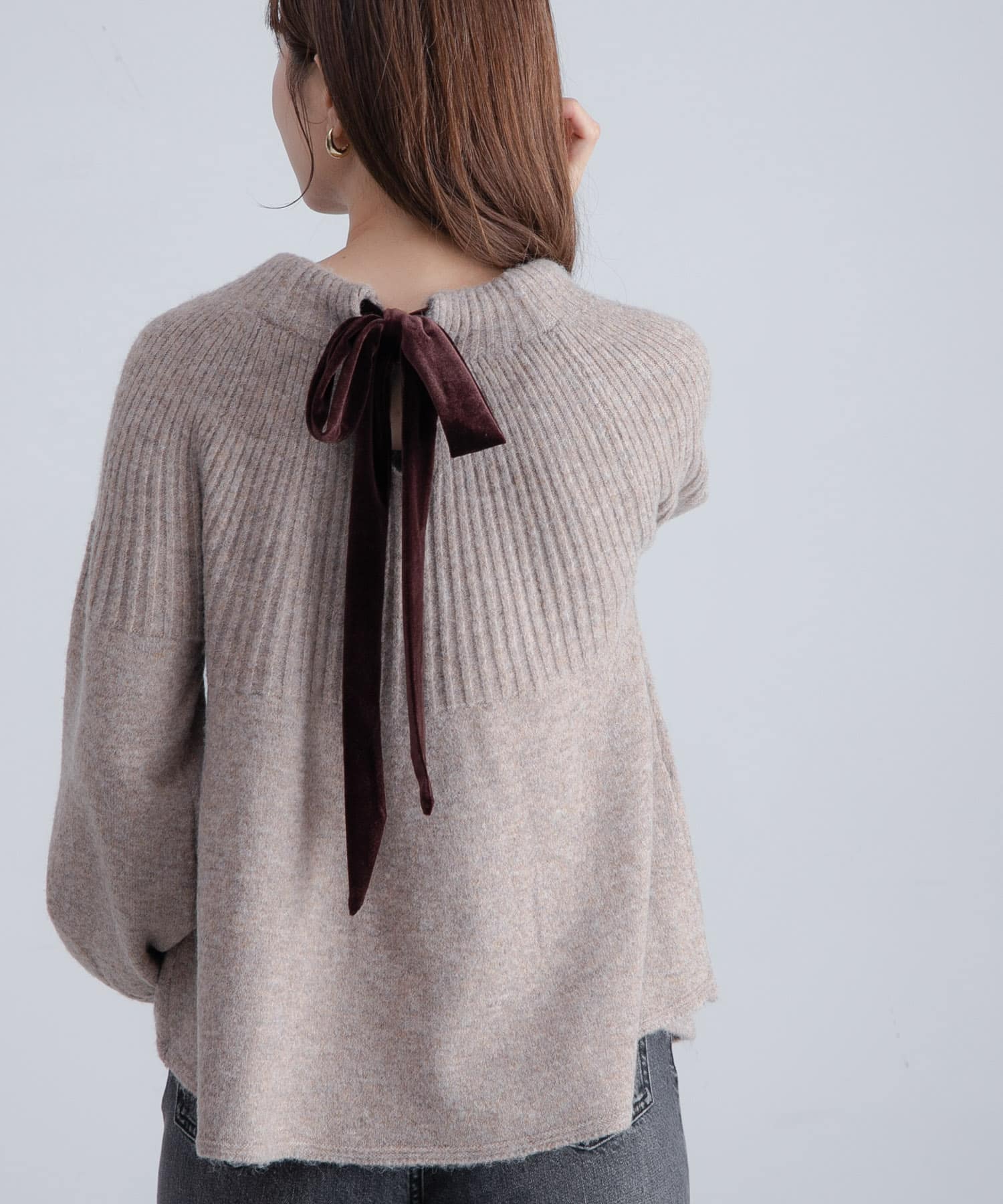 『WEB限定』バックリボンもちもちニット