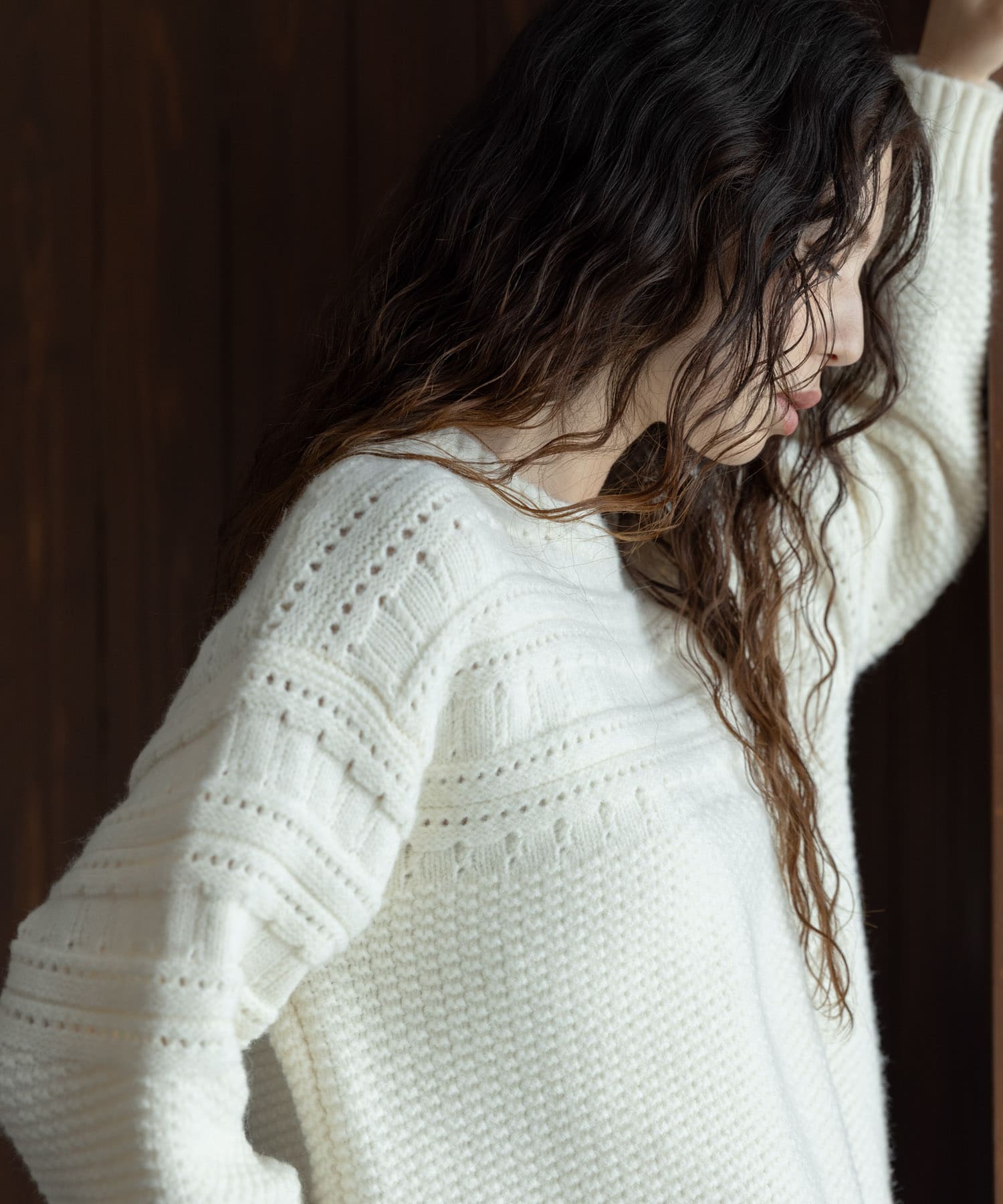 『WEB限定』アイレット切替ニットプルオーバー