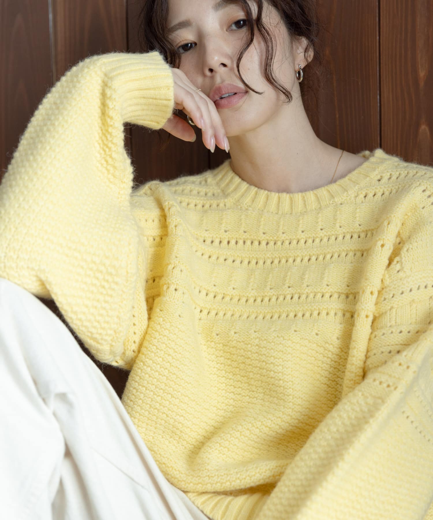 『WEB限定』アイレット切替ニットプルオーバー