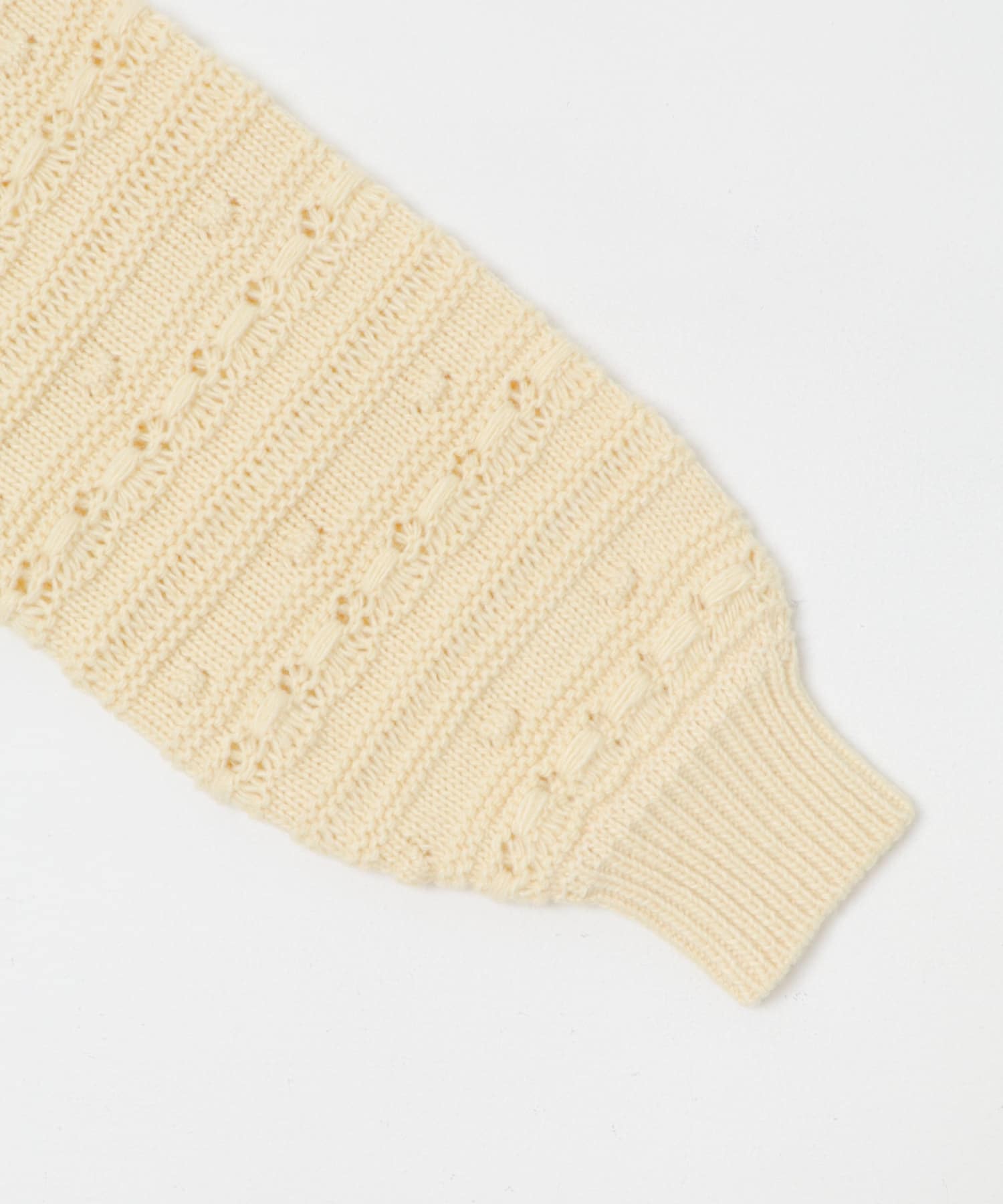 ボーダーアソート柄編みニット オフ Free