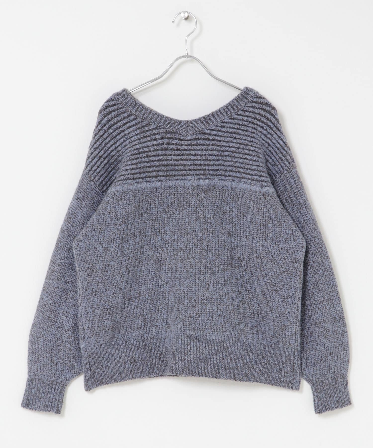 Wフェイス2wayニットプルオーバー ブルー系 Free