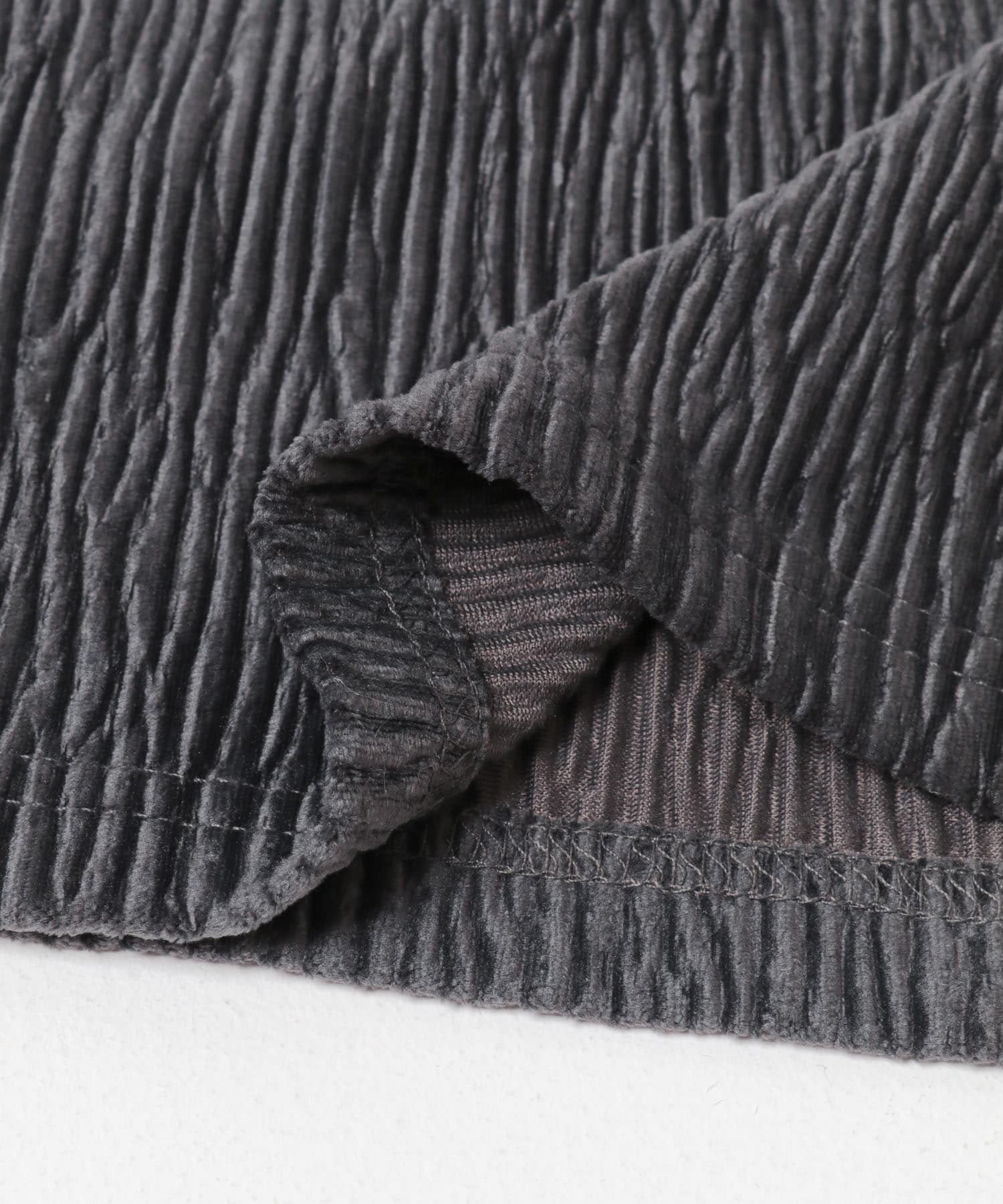 ベロアプリーツイージーカットパンツ チャコールグレー Free