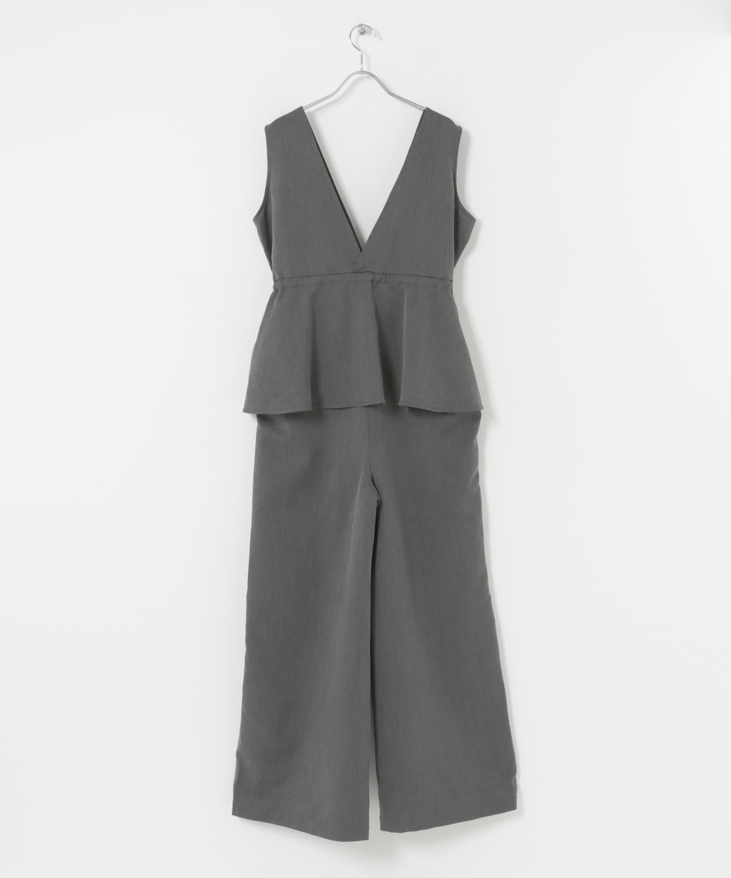 ペプラムオールインワン グレー 36