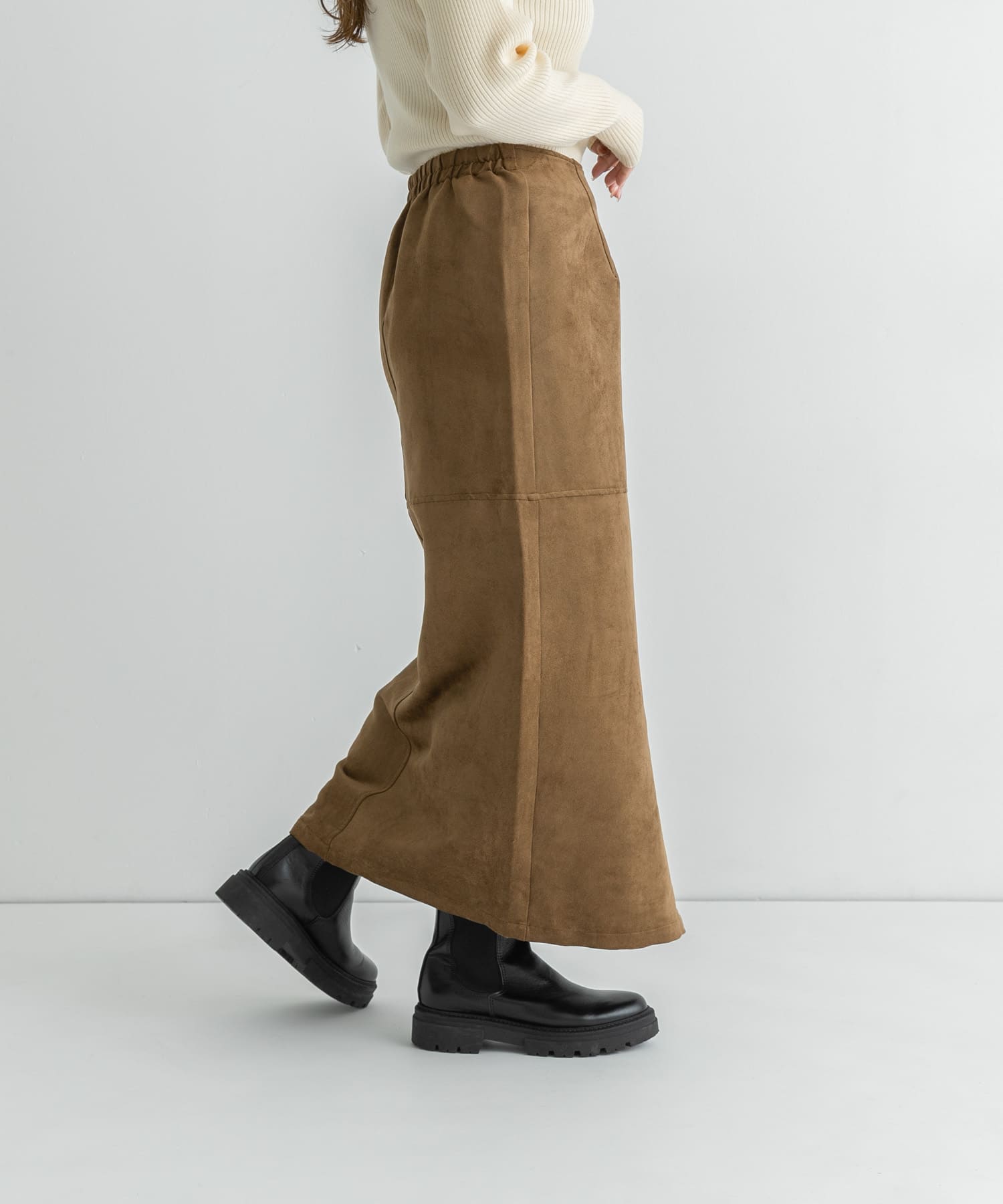 フェイクスウェードスカート ベージュ 38
