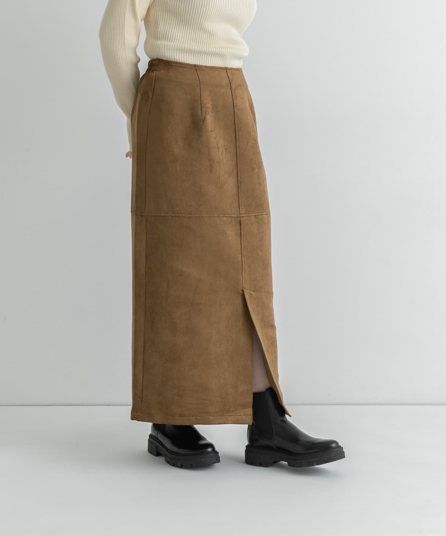 フェイクスウェードスカート ベージュ 38