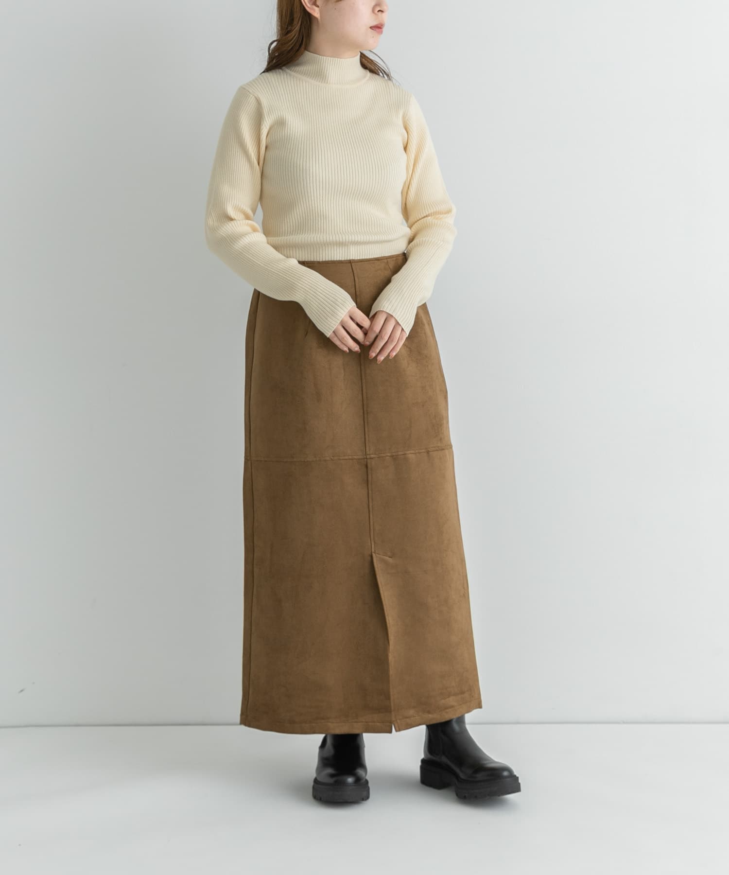 フェイクスウェードスカート ベージュ 38