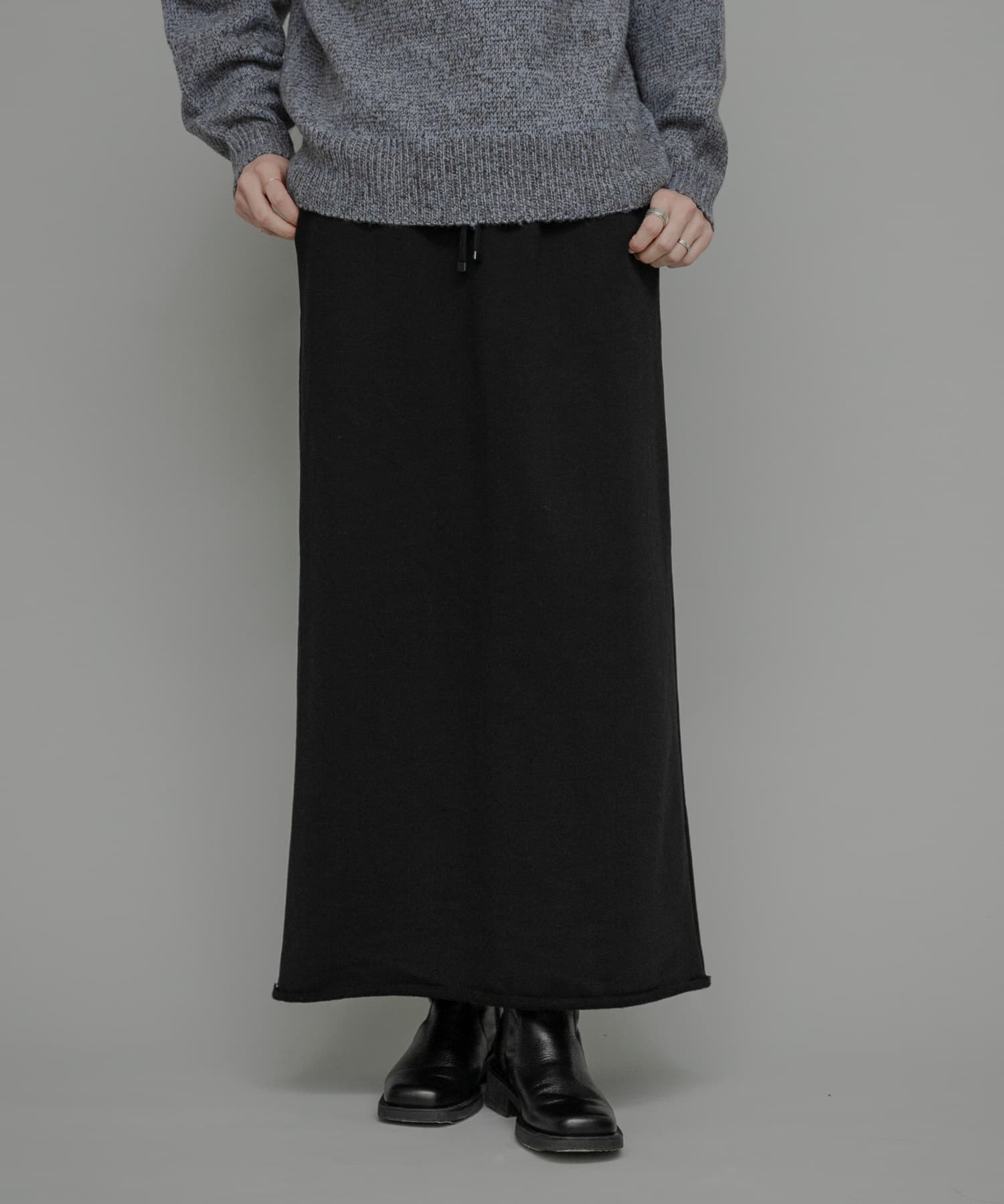裏起毛スウェットナロースカート