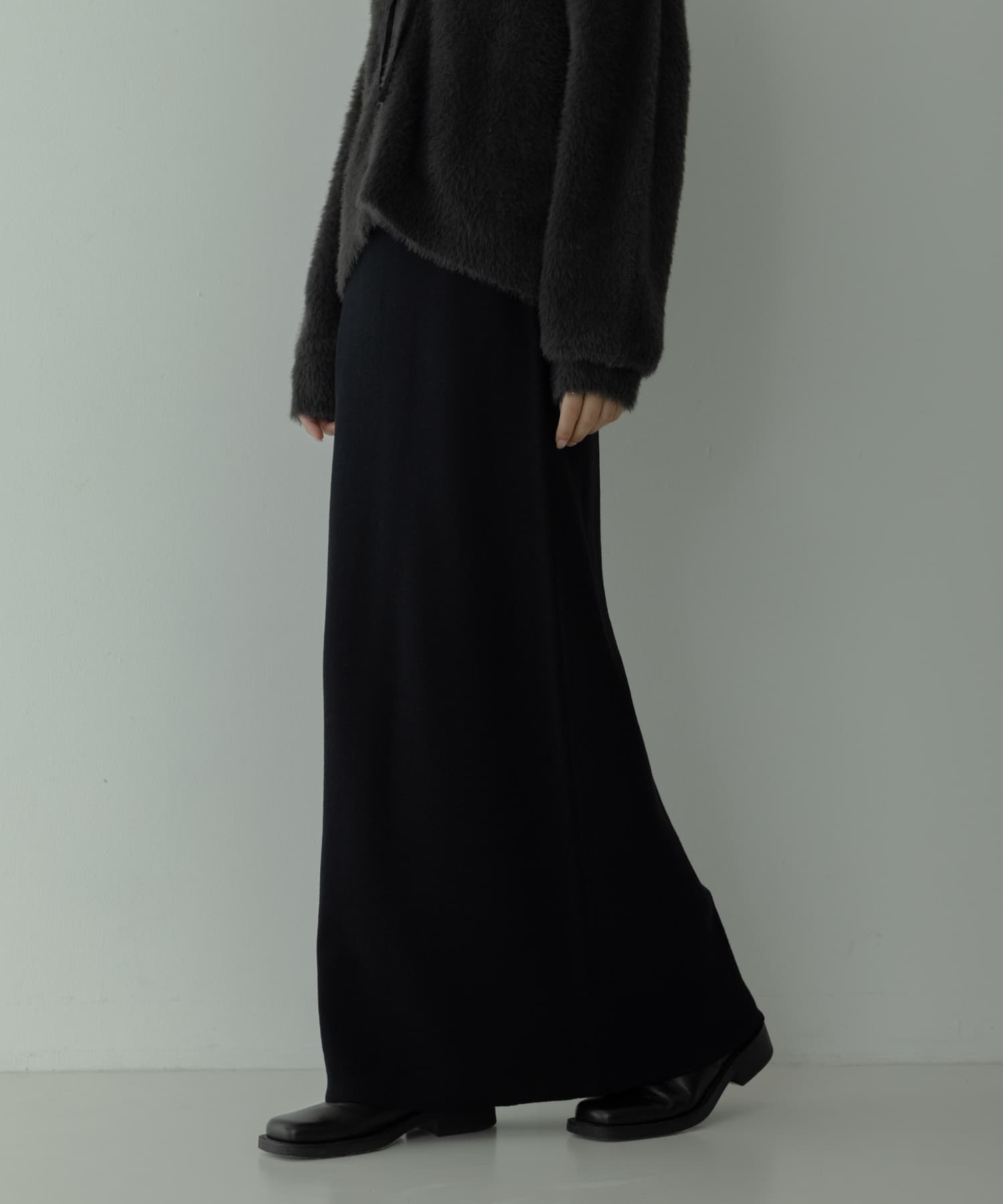 『WEB限定』『毛玉防止』ミラノリブIラインニットスカート