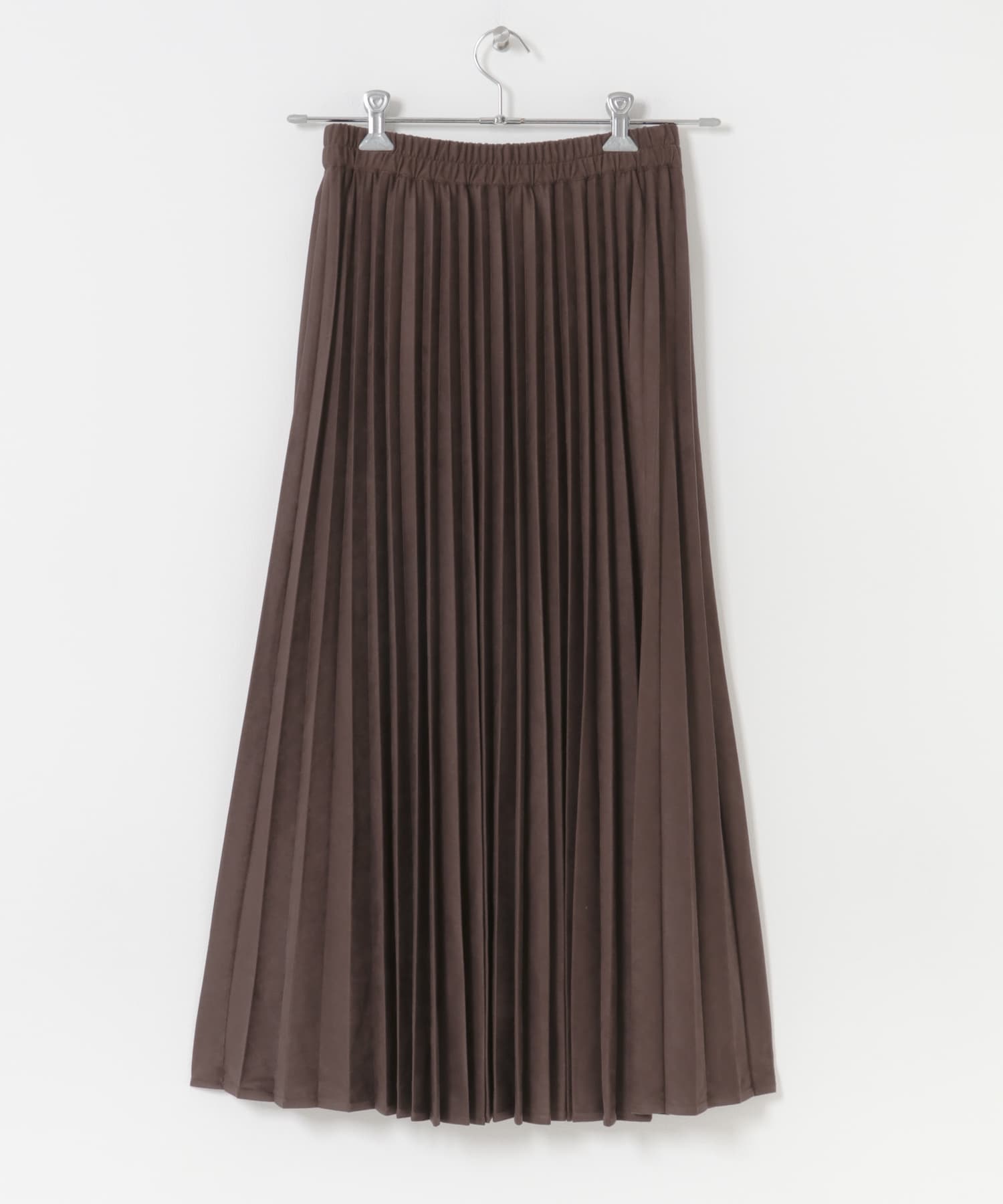フェイクスウェードプリーツスカート ブラウン Free