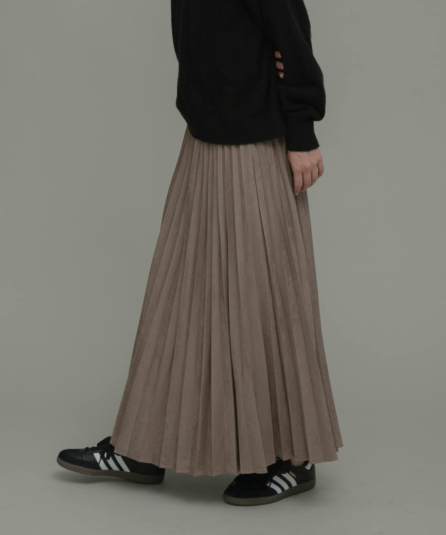 フェイクスウェードプリーツスカート