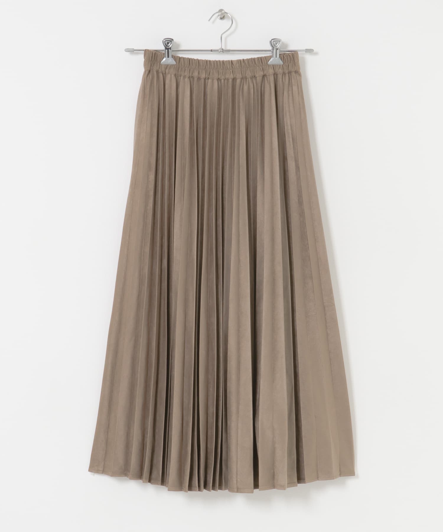 フェイクスウェードプリーツスカート ベージュ Free