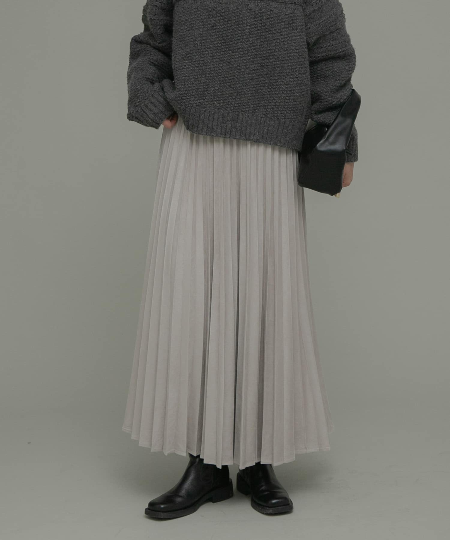 フェイクスウェードプリーツスカート