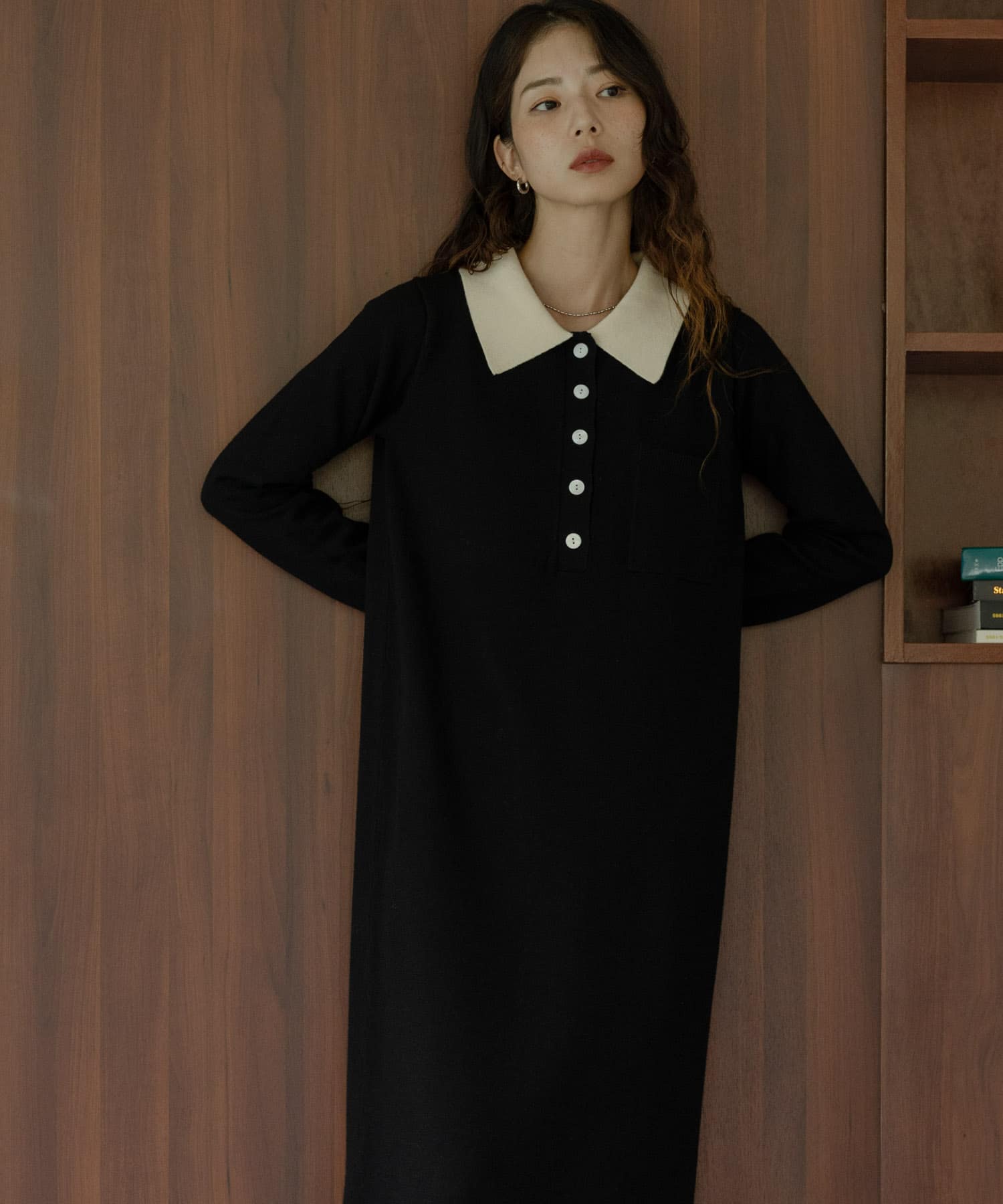 『WEB限定』ニットポロワンピース