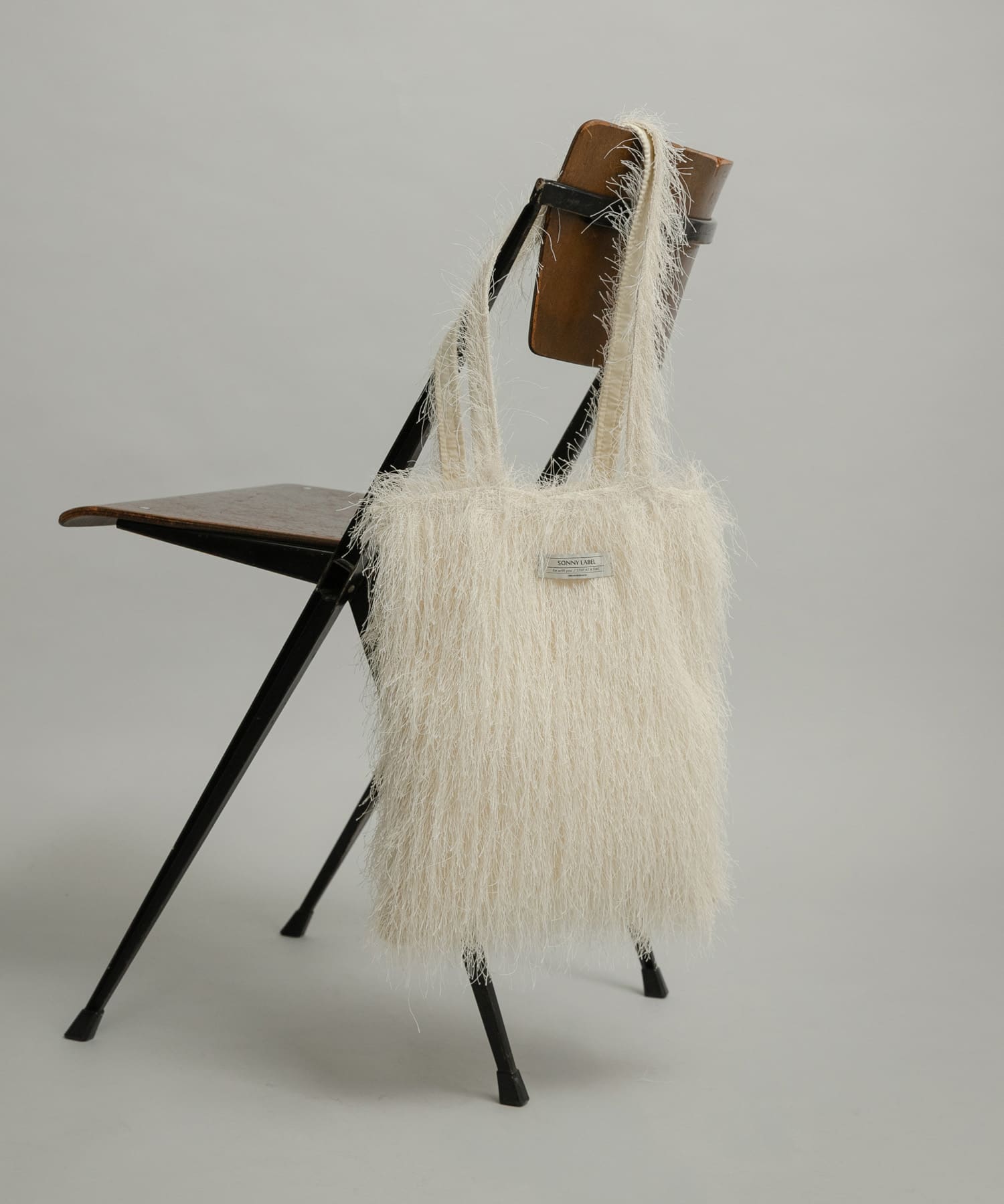 シャギートートバッグ クリーム one