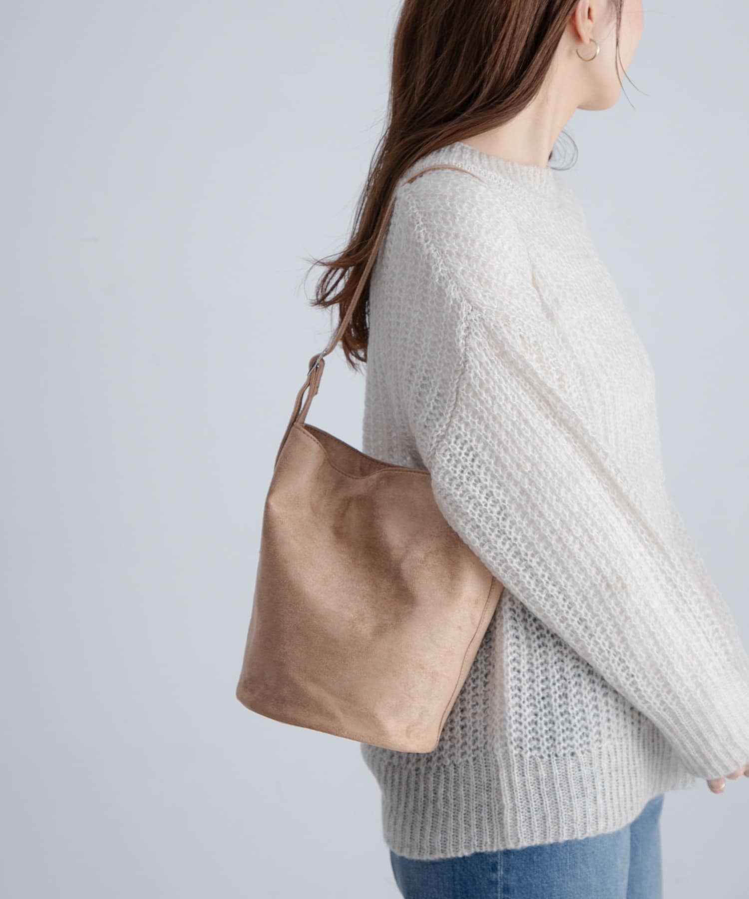 フェイクスウェードバケットバッグ