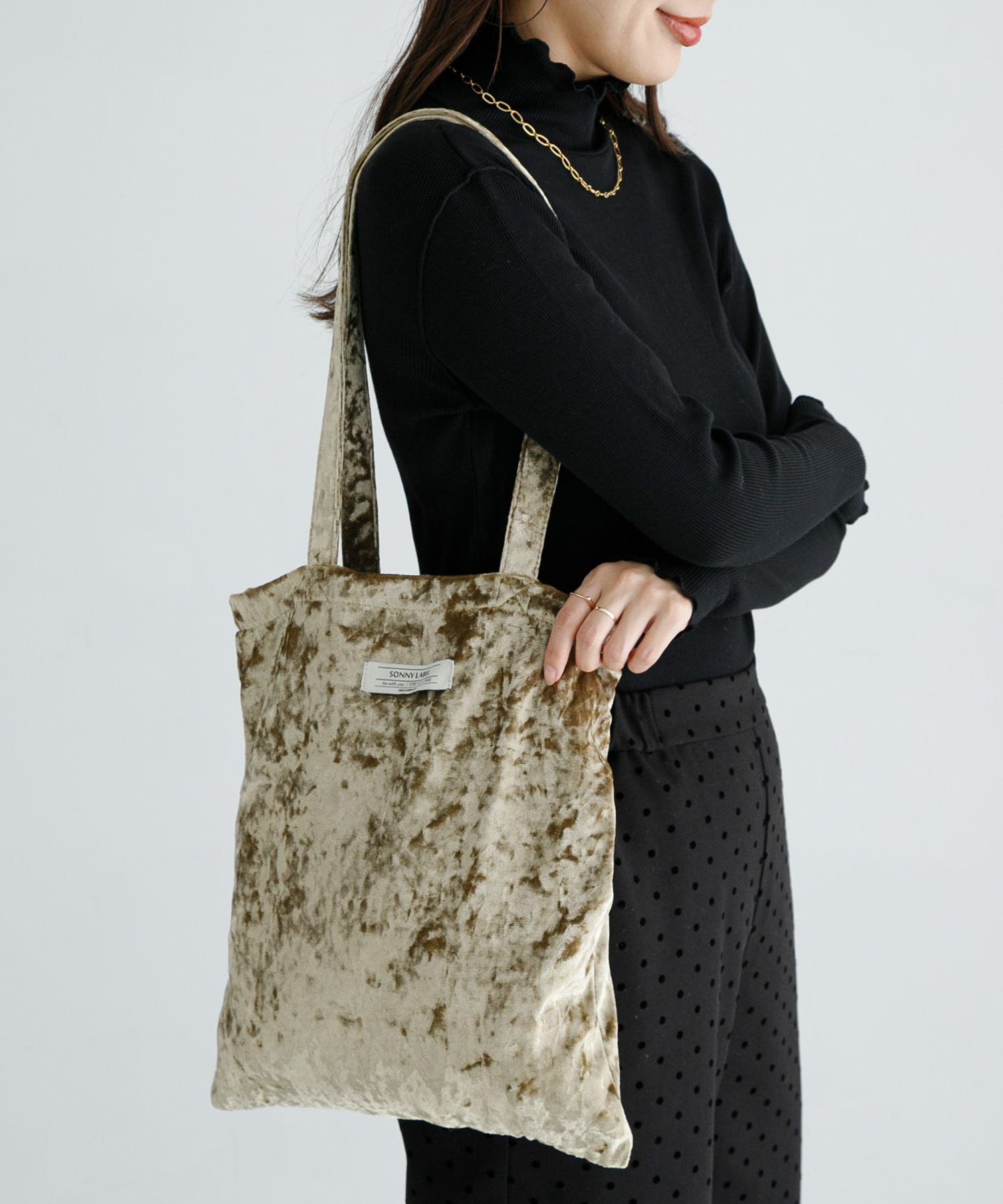 クラッシュベロアトートバッグ