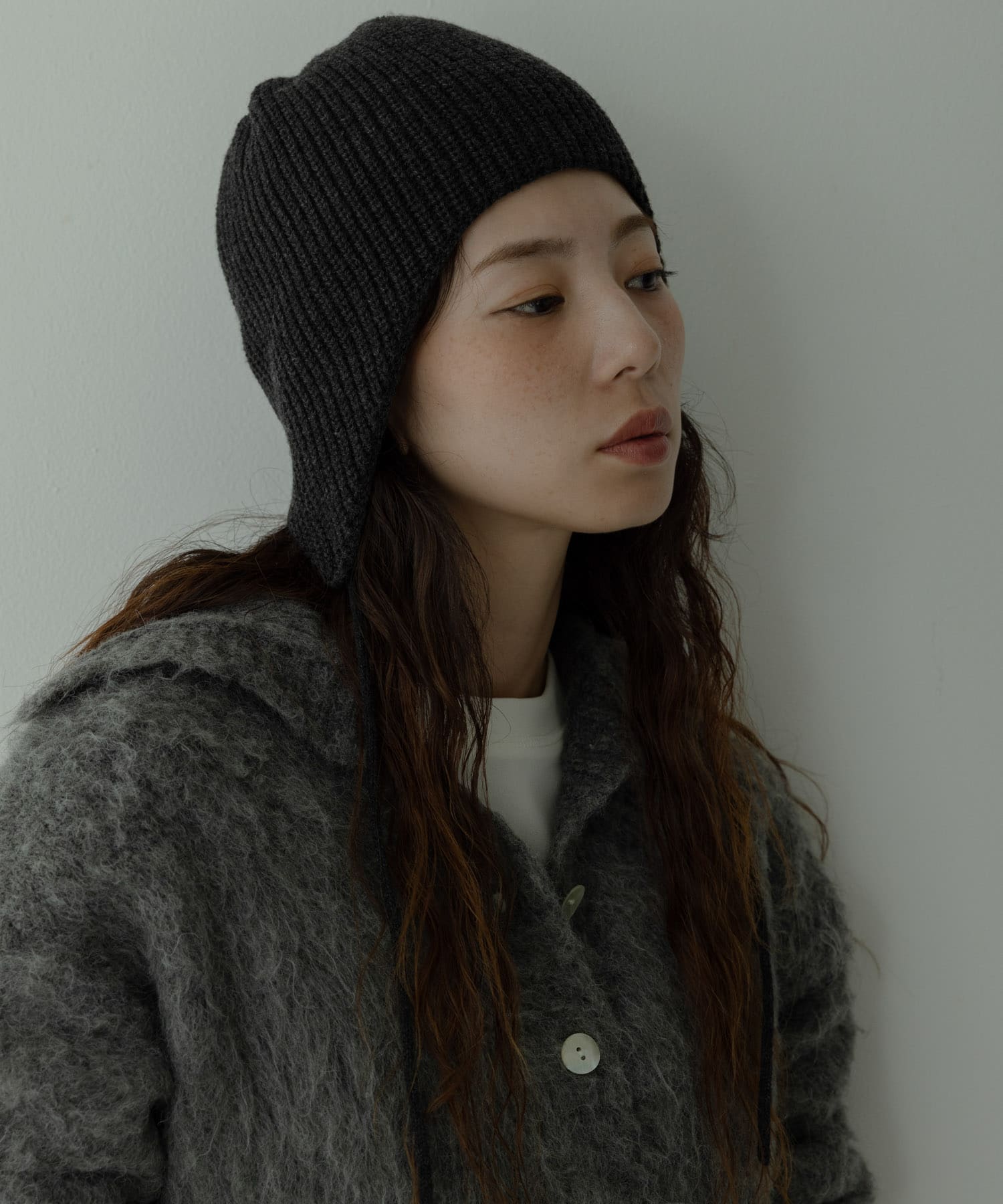 イヤーニットキャップ チャコール One