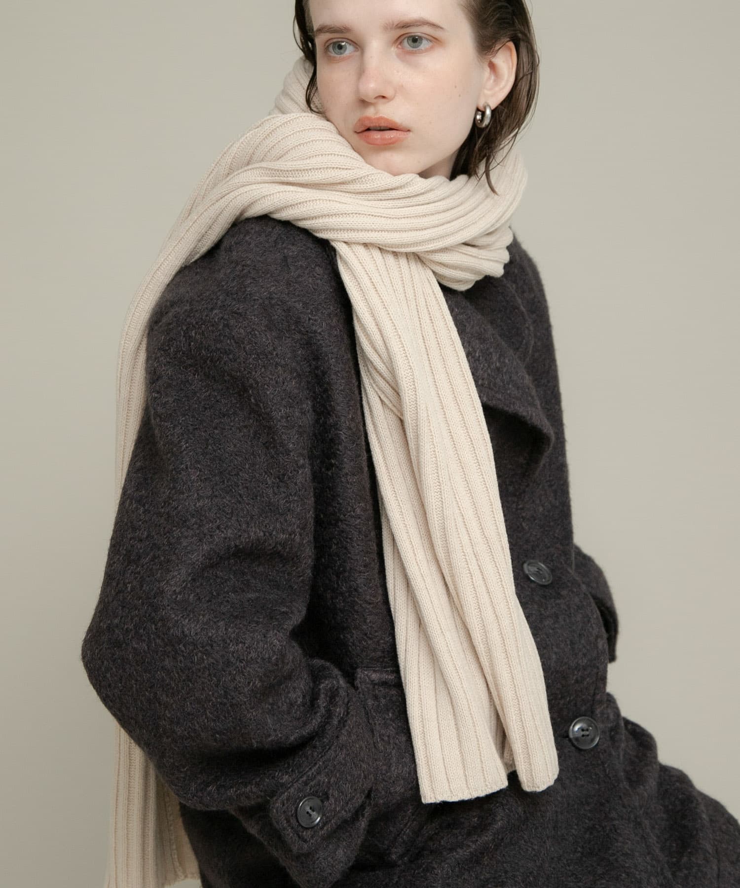 リブニットマフラー エクリュ one