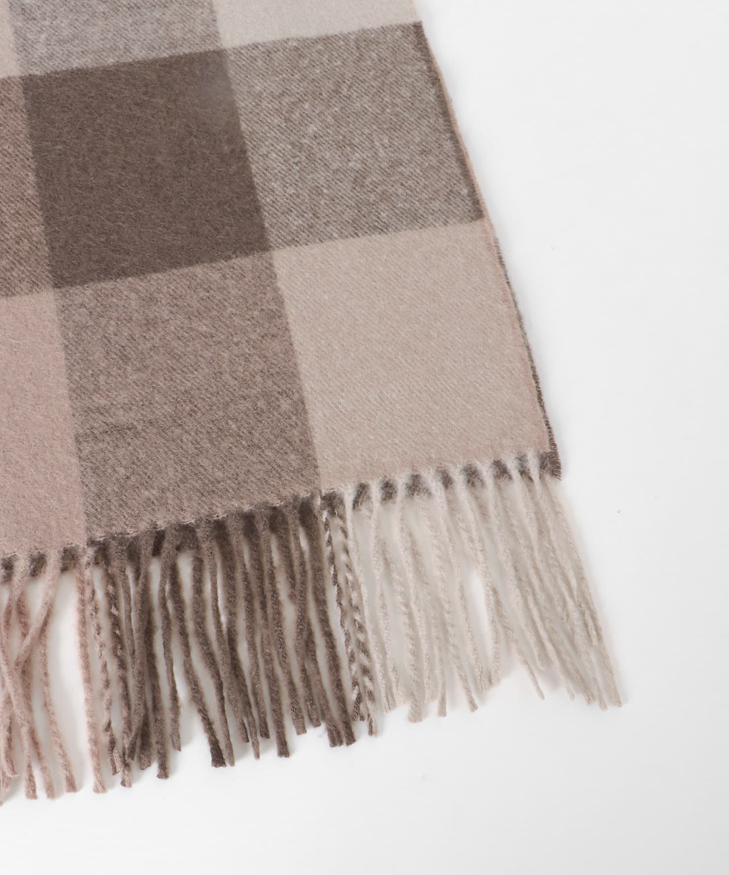 ブロックチェックストール ブラウン系 One