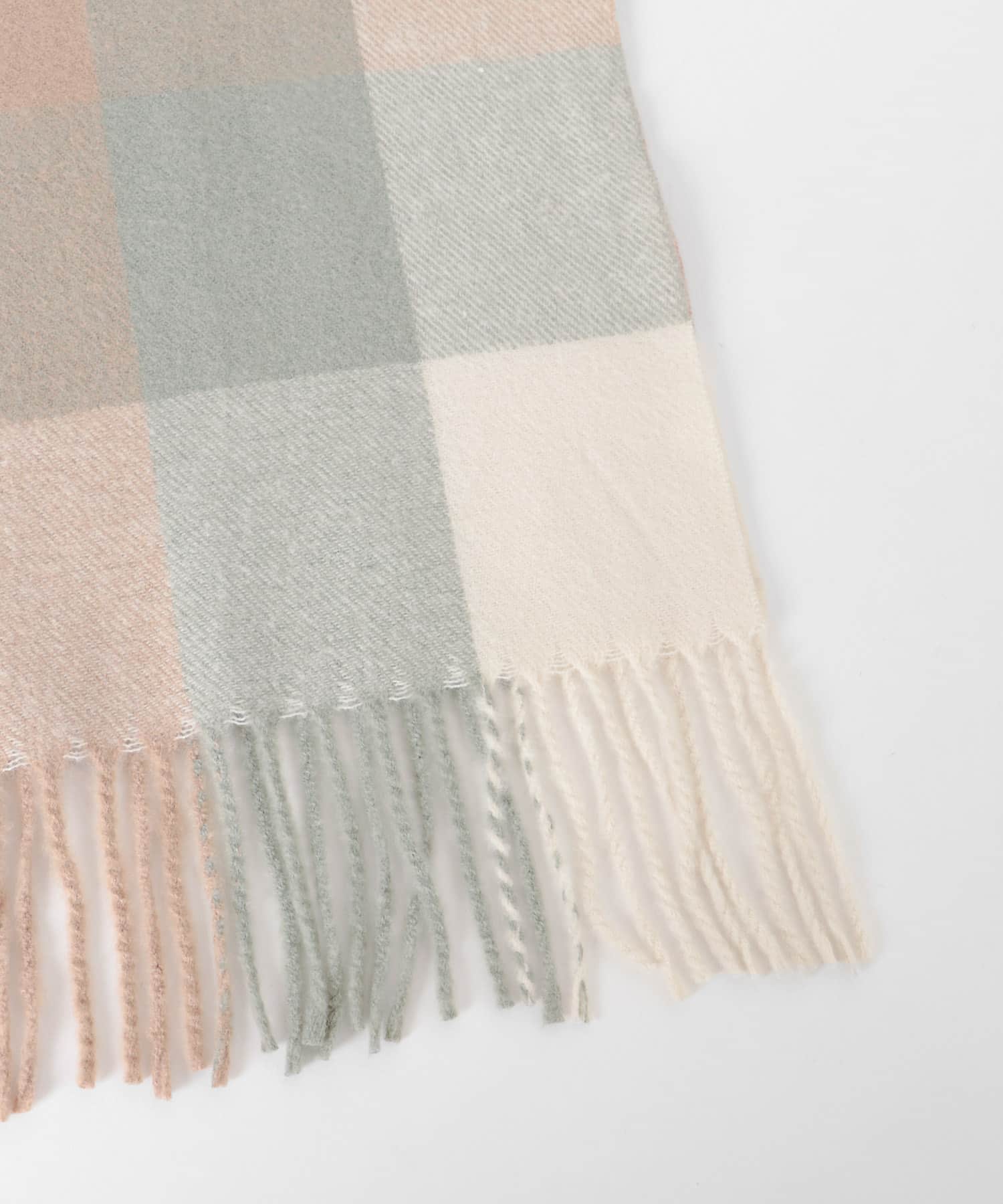 ブロックチェックストール ベージュ系 One