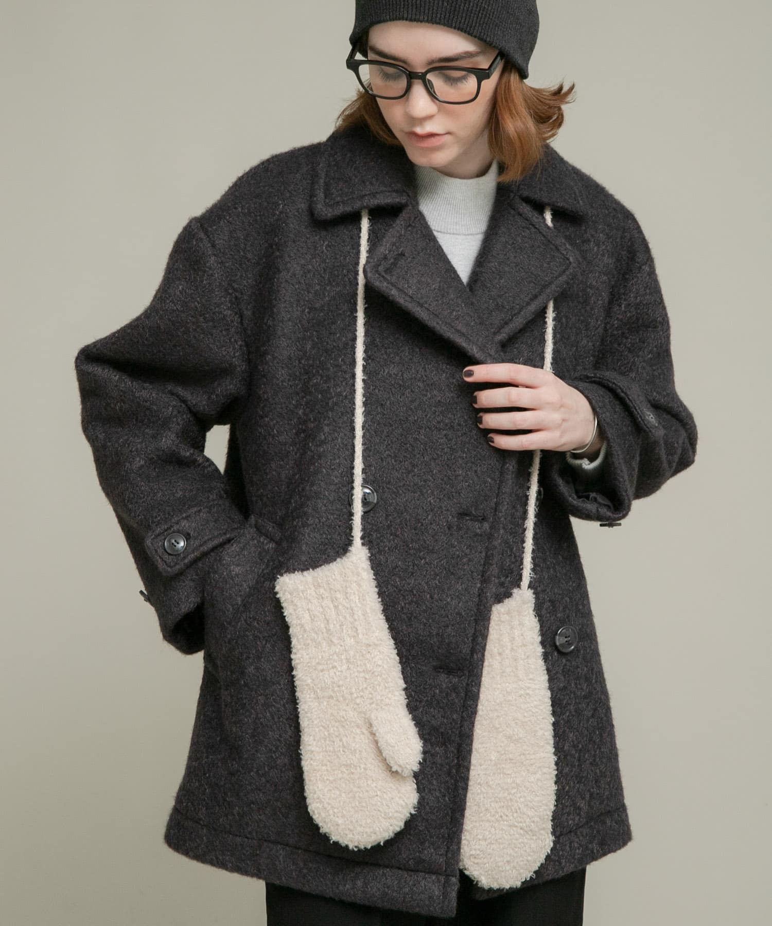 ラメブークレーニットミトン