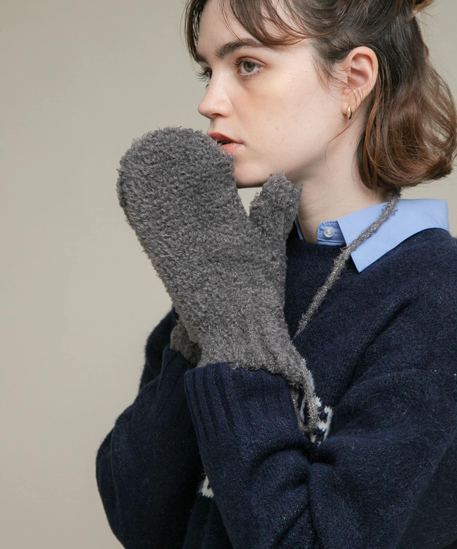 ラメブークレーニットミトン