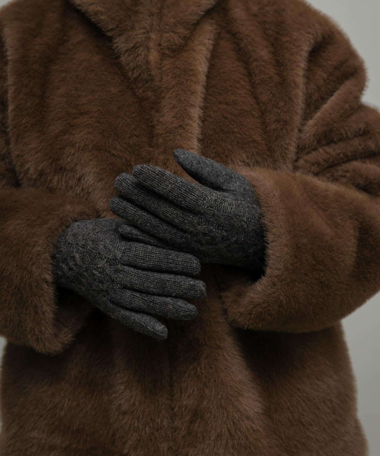 ケーブルニットグローブ