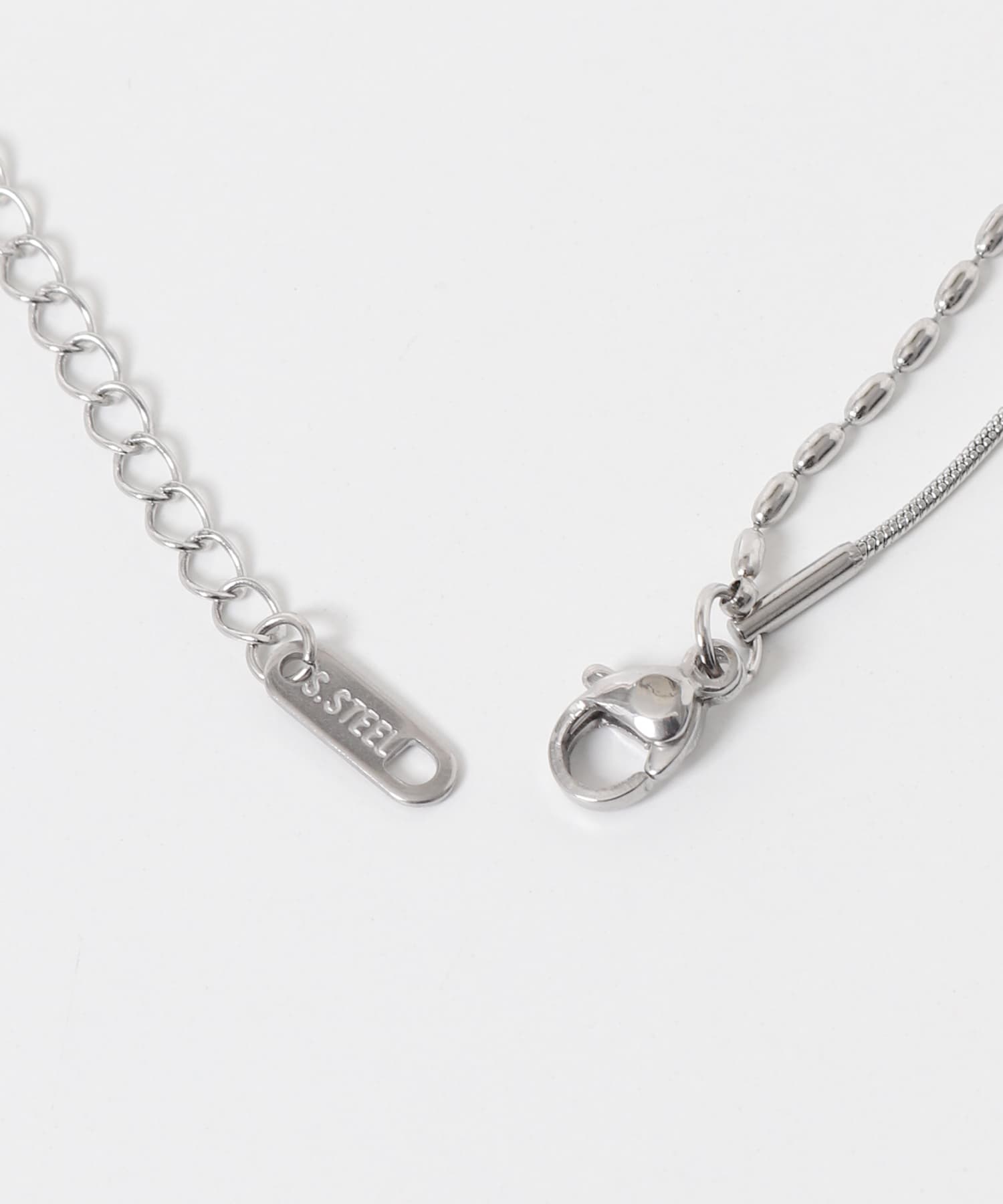 ステンレス二連ドロップネックレス シルバー One