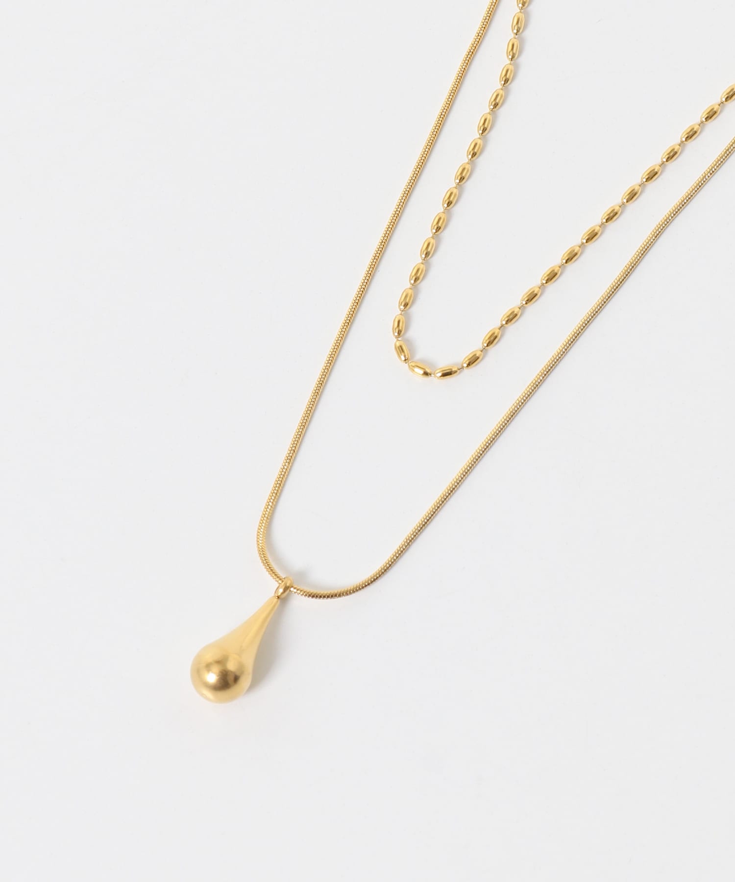 ステンレス二連ドロップネックレス ゴールド One